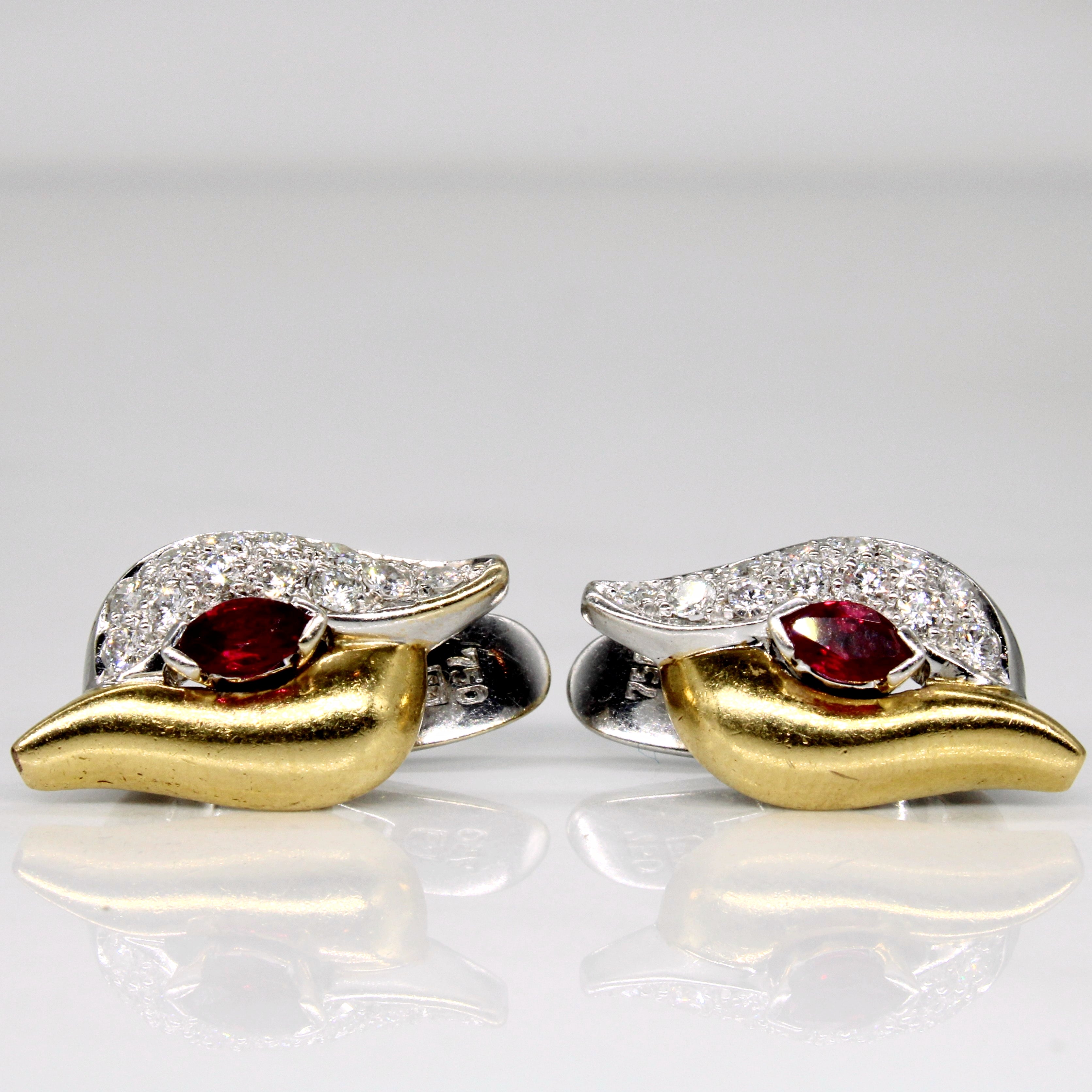 Diamond & Ruby Earrings | 0.52ctw, 0.40ctw |