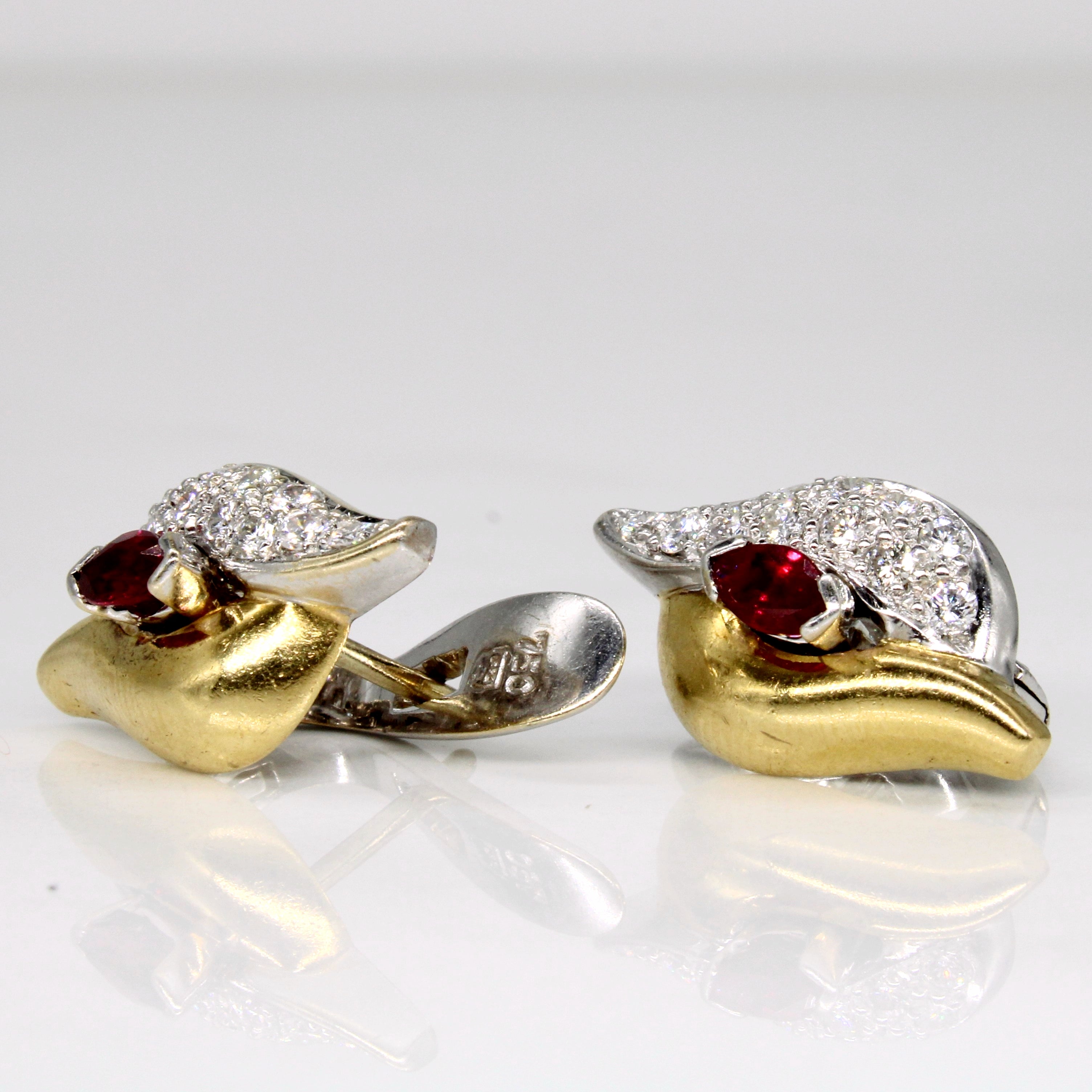 Diamond & Ruby Earrings | 0.52ctw, 0.40ctw |