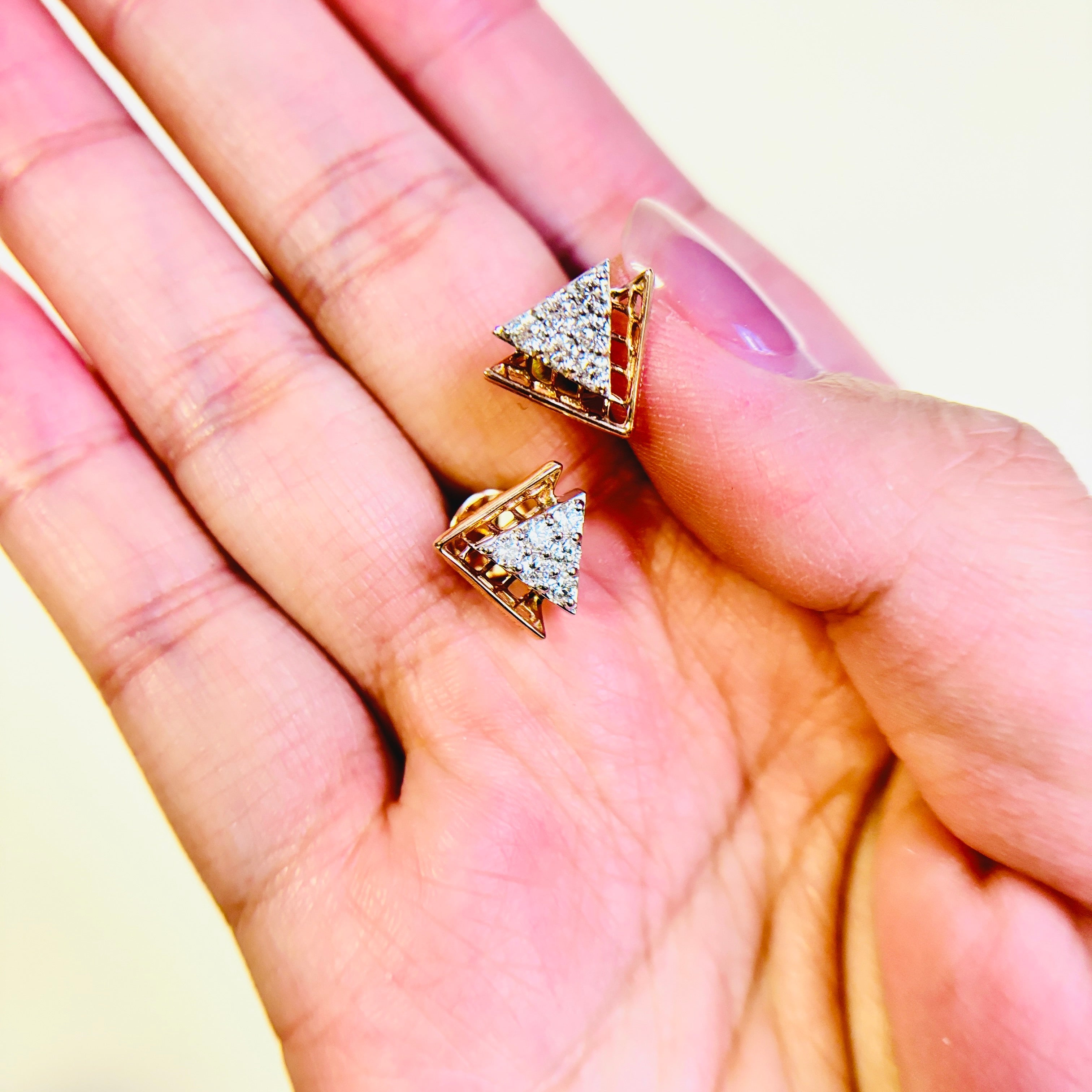 18K Rose and White Gold Diamond Earrings | 0.51ctw
