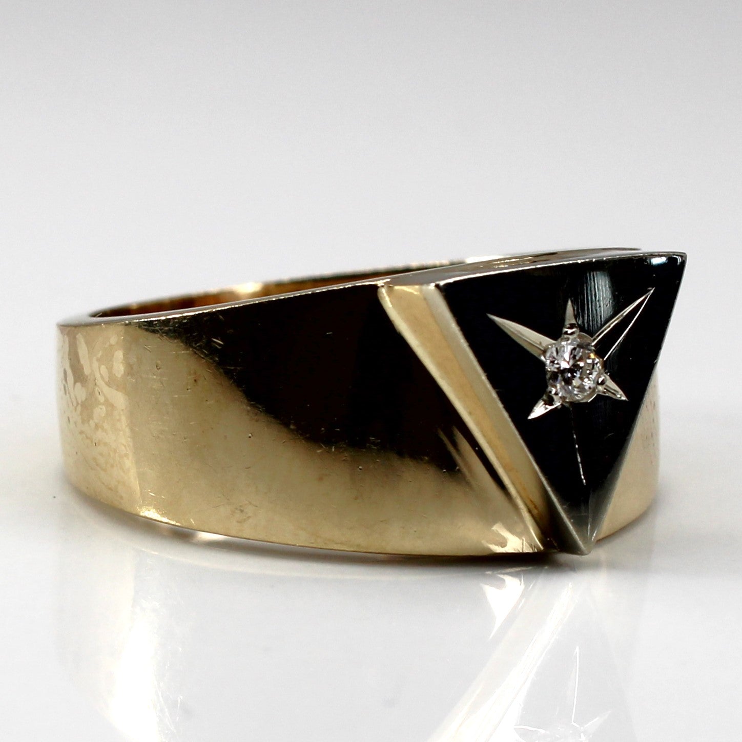 Solitaire Diamond Solid Gold Ring | 0.05ct | SZ 10 |