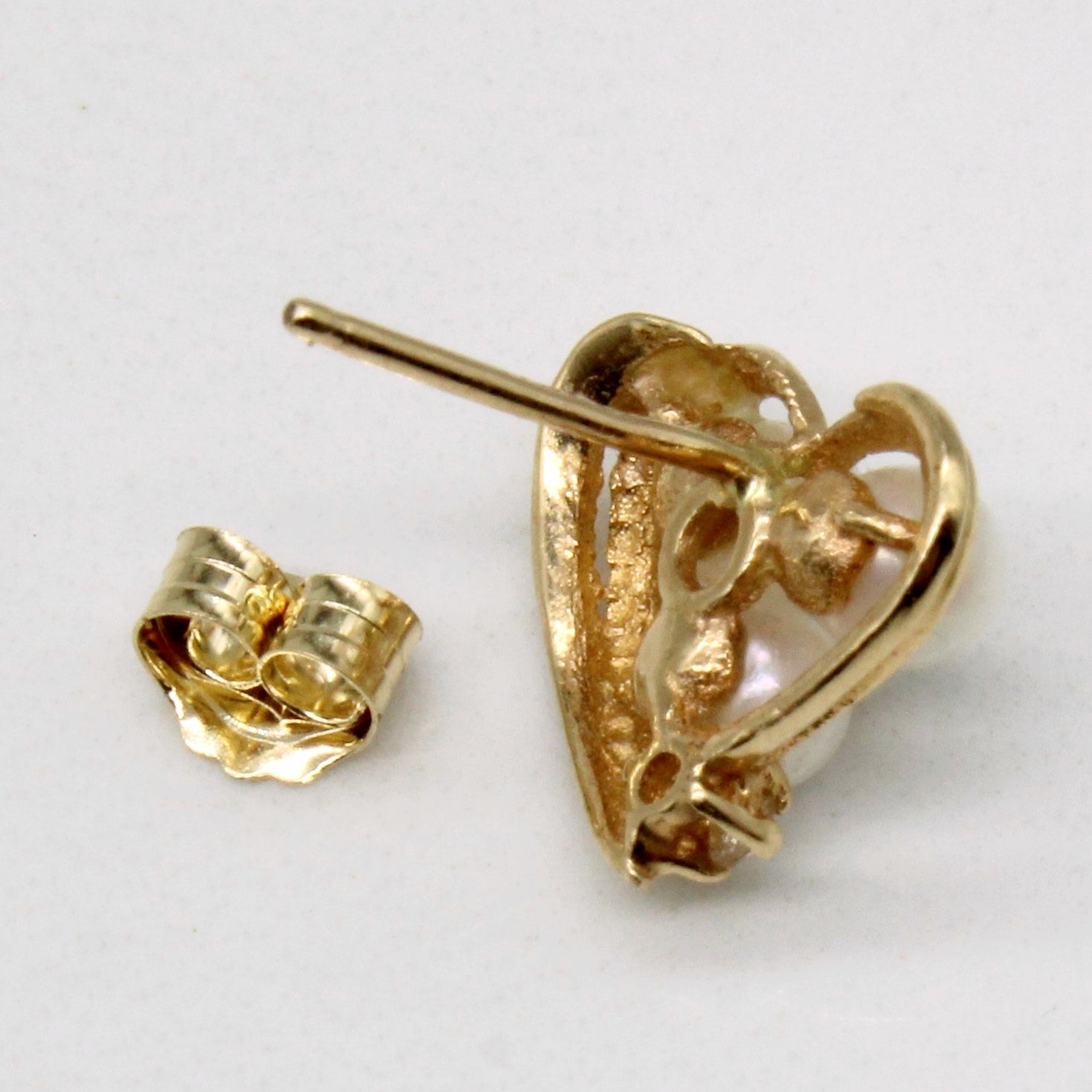 Pearl & Diamond Heart Earrings | 0.02ctw |