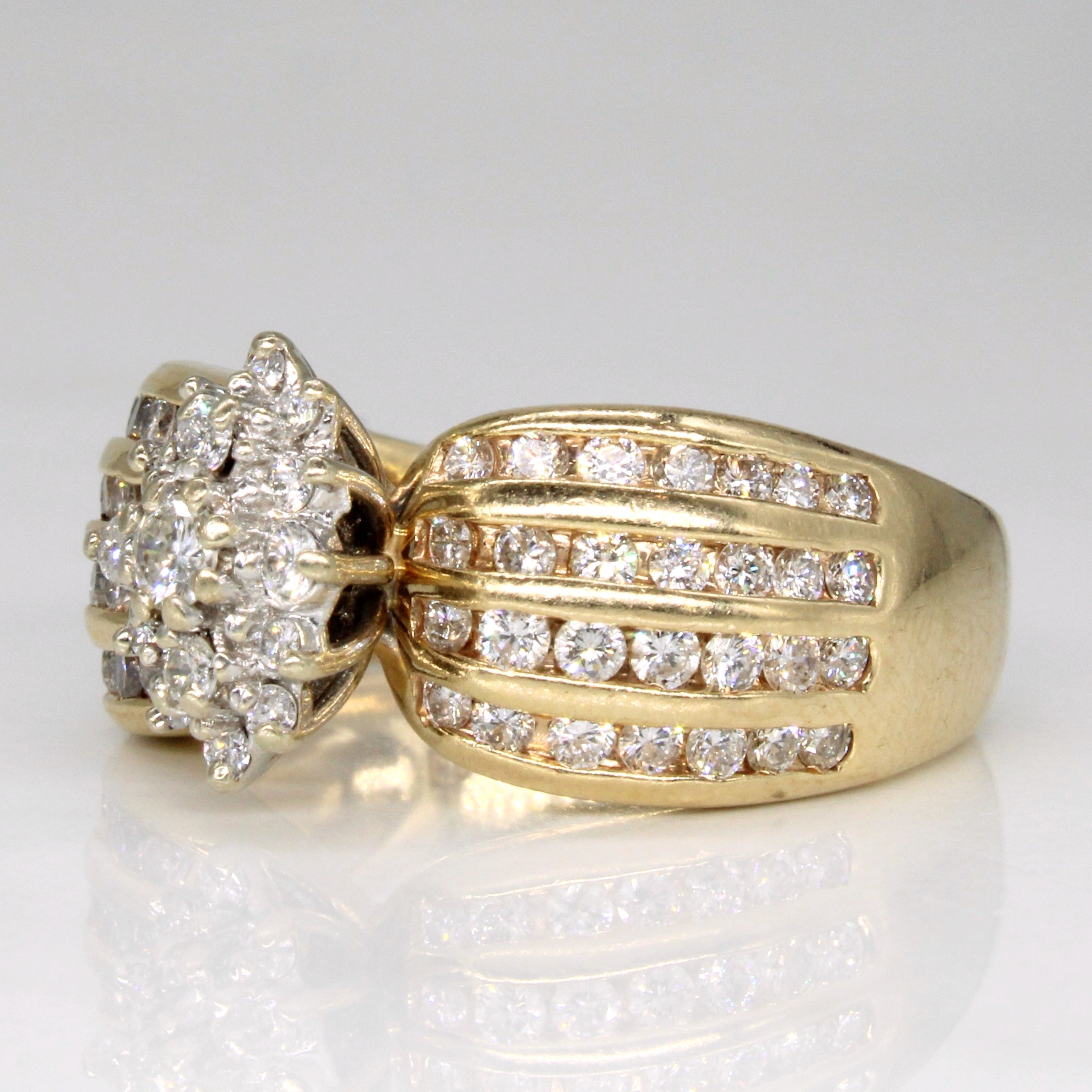 Diamond Cocktail Ring | 1.12ctw | SZ 9.75 |
