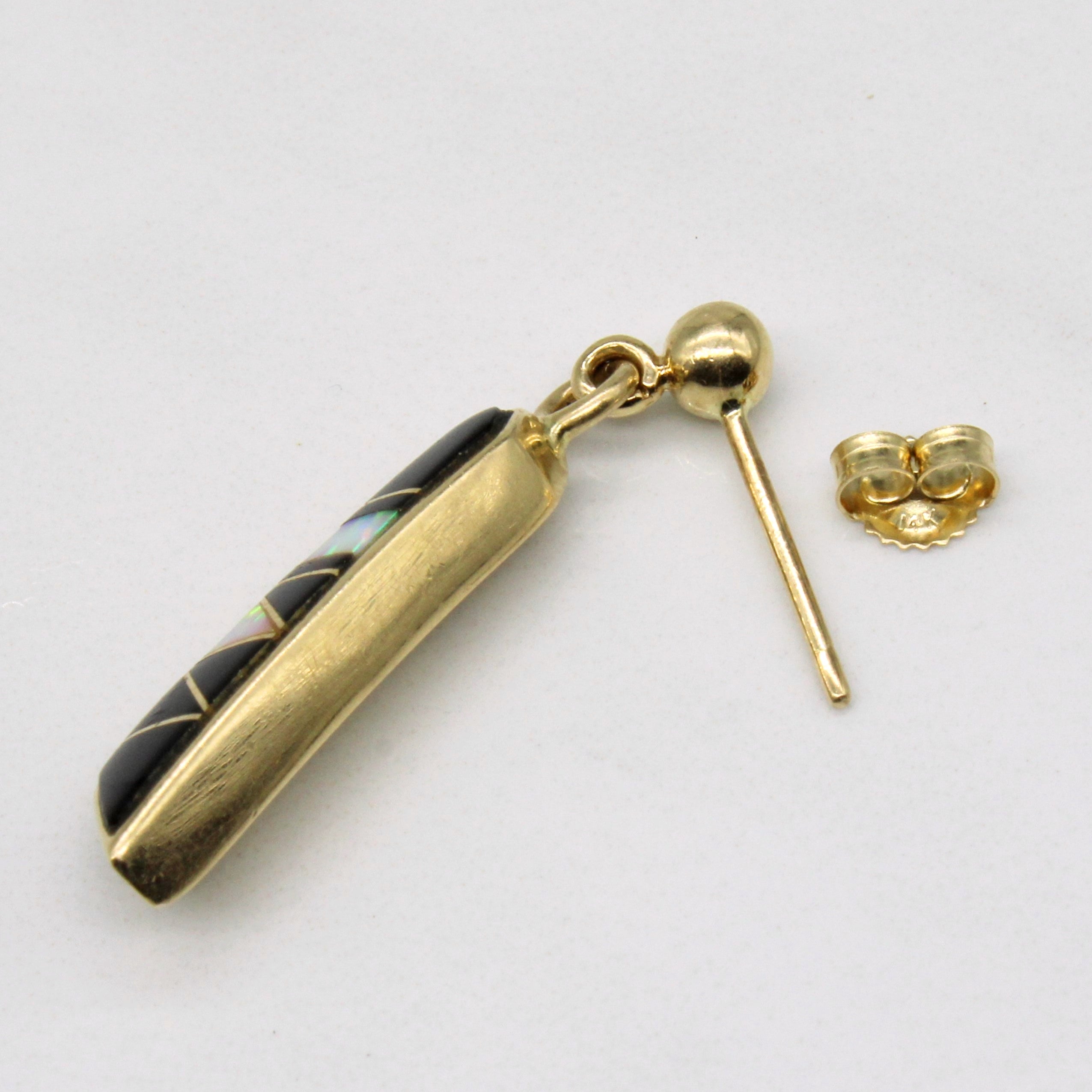 Onyx & Opal Drop Earrings | 0.60ctw, 0.30ctw |