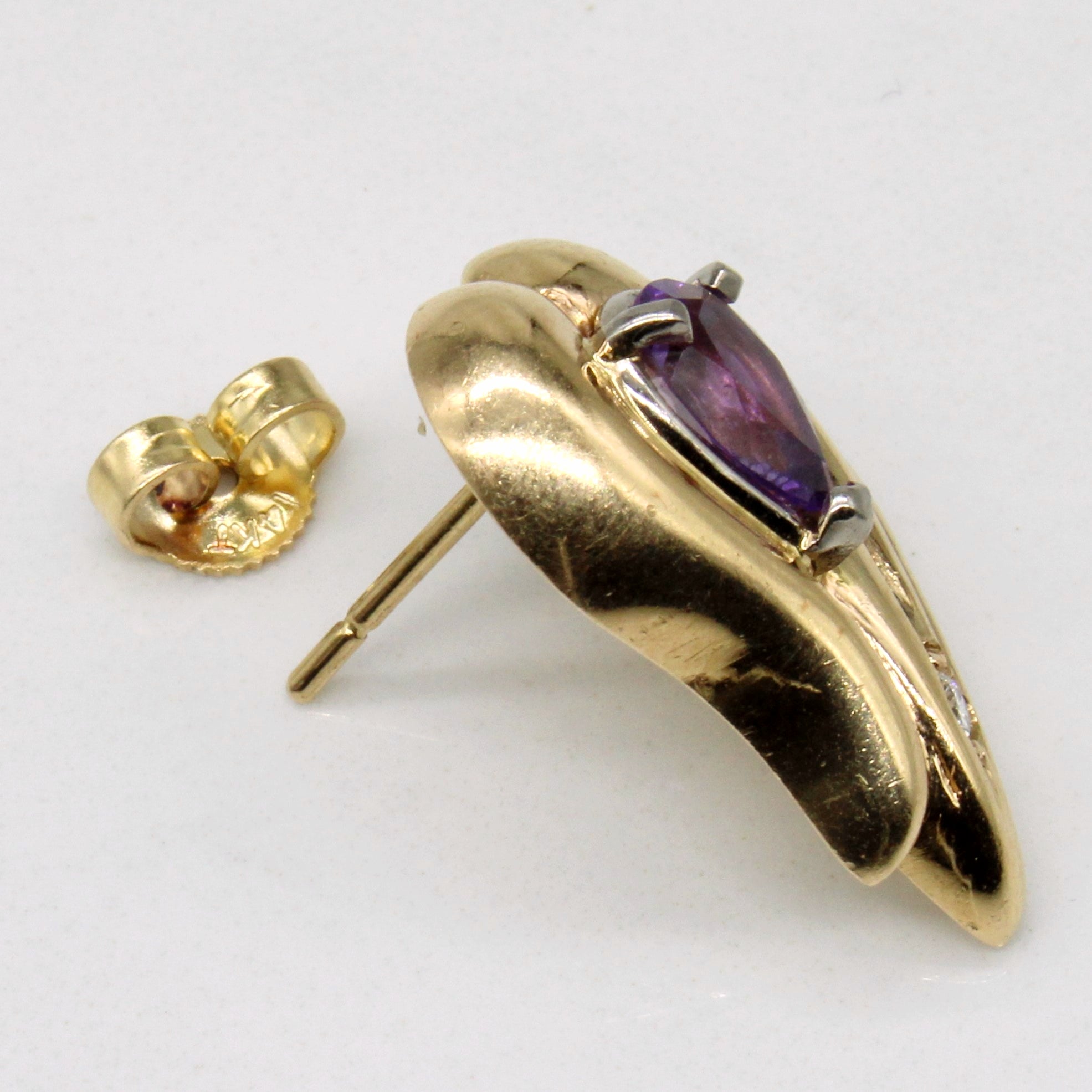 Amethyst & Diamond Earrings | 1.00ctw, 0.02ctw |