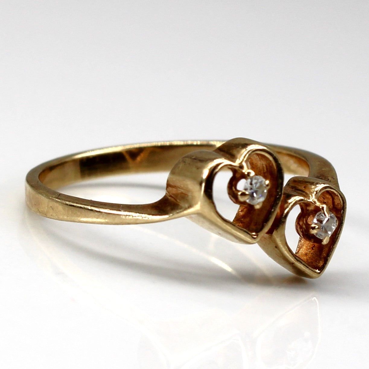 Heart Design Bypass Diamond Ring | 0.04ctw | SZ 6 |