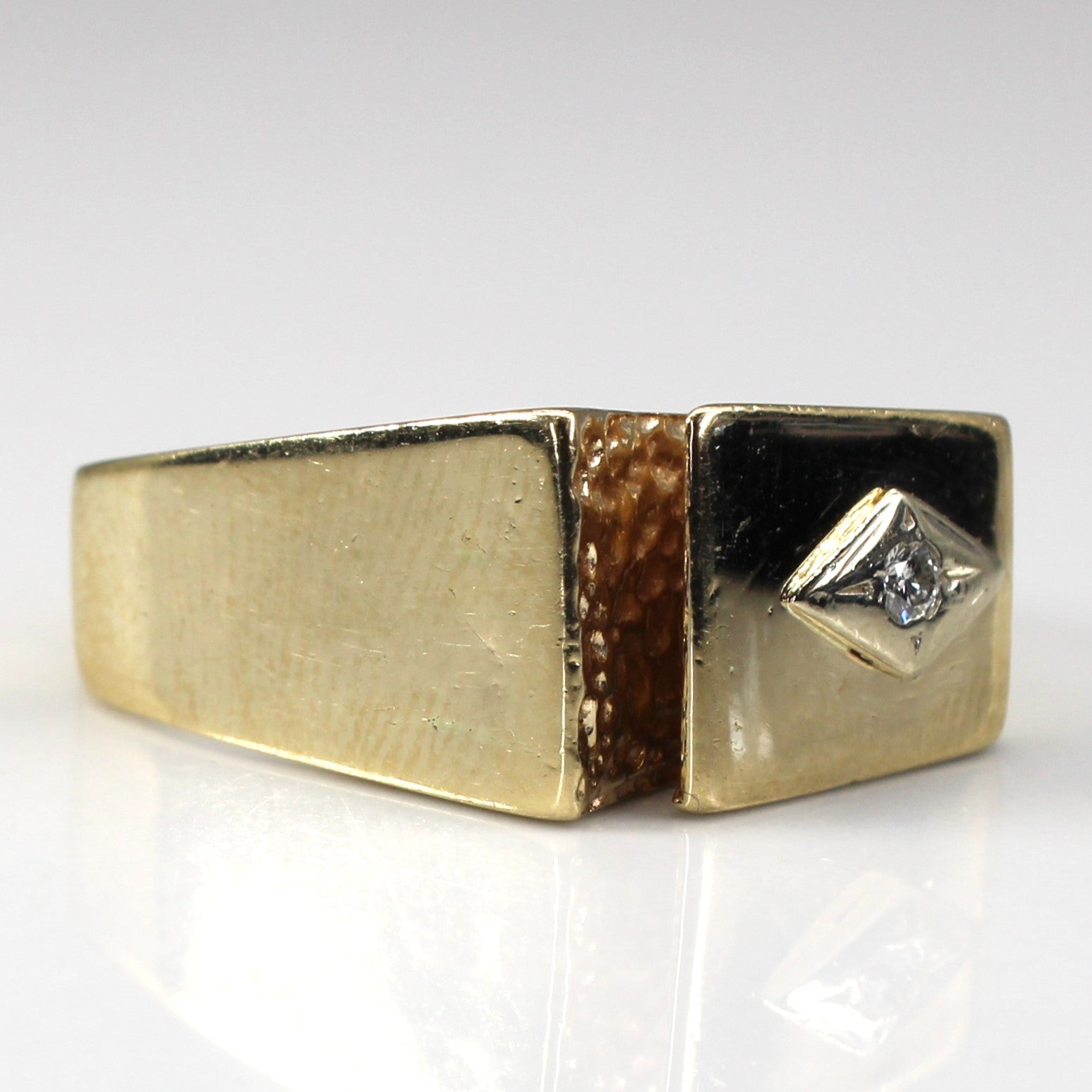 Textured Solitaire Diamond Ring | 0.03ct | SZ 8.5 |
