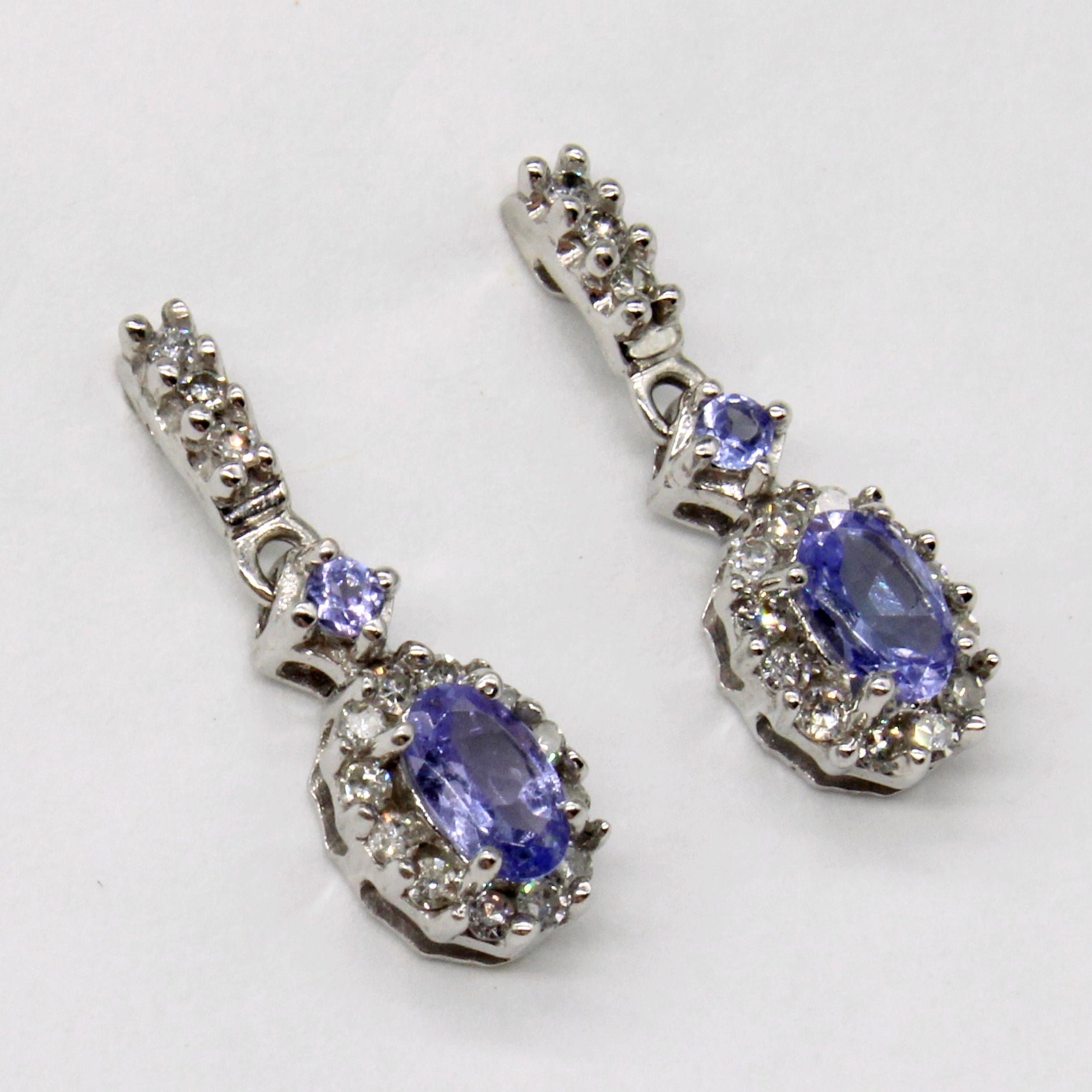 Tanzanite & Diamond Drop Earrings | 0.42ctw, 0.30ctw |