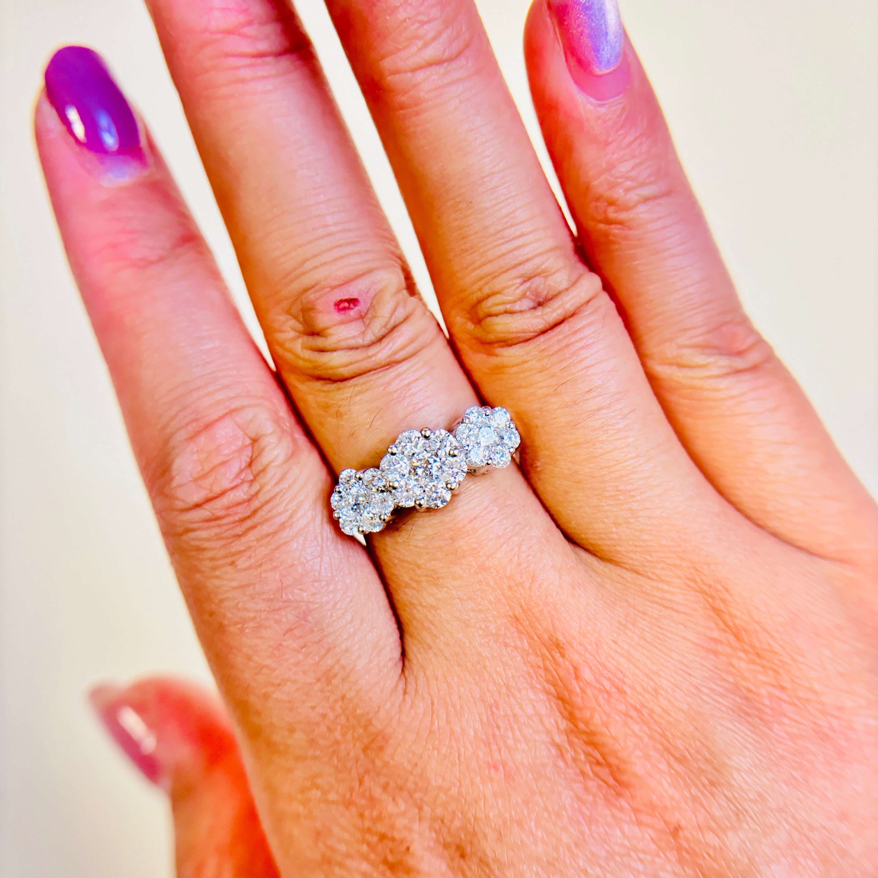 14k Yellow Gold Diamond Cluster Ring | 1.33ctw | SZ 8