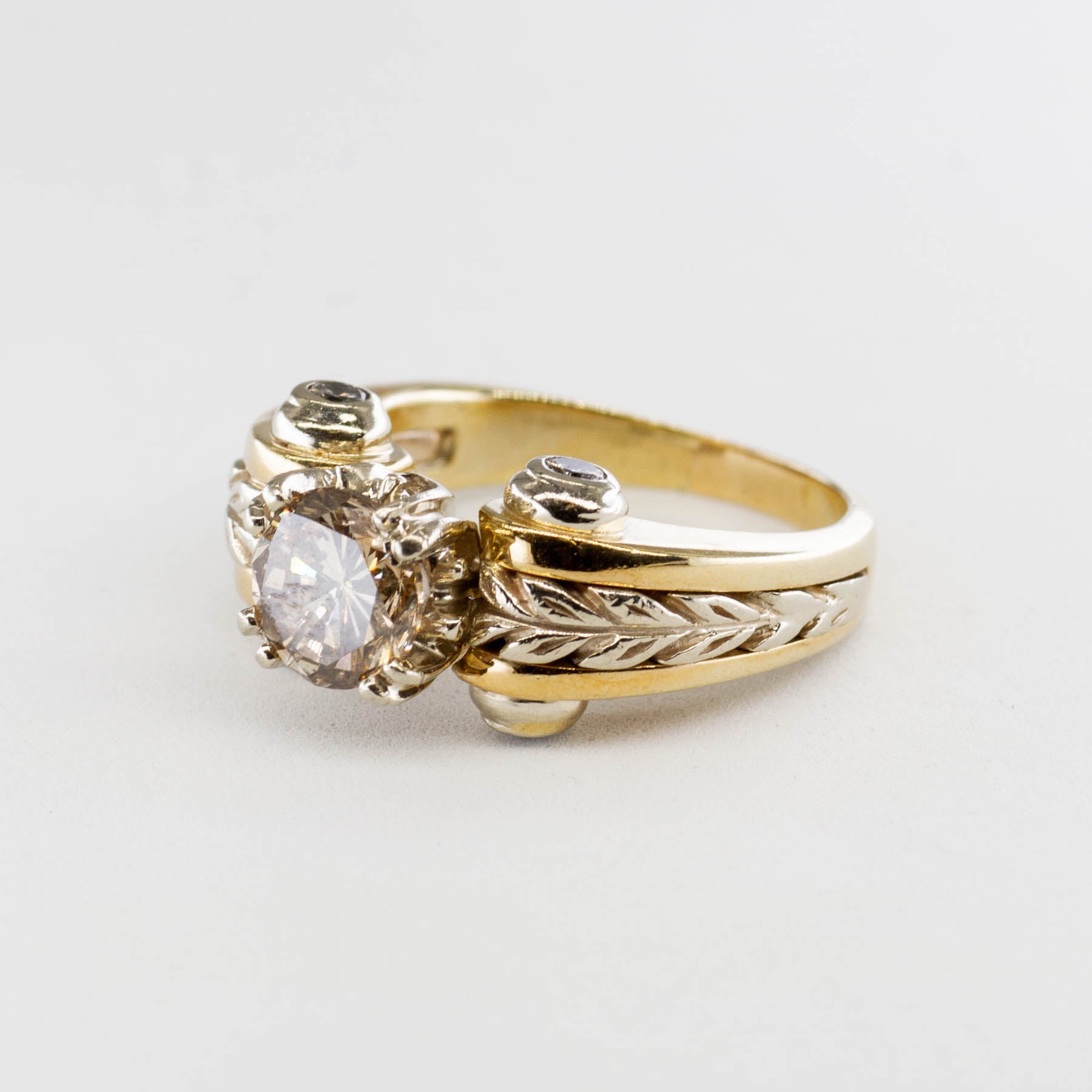 Bague de fiançailles en diamant champagne | 1,64 ct, taille 6,75 |