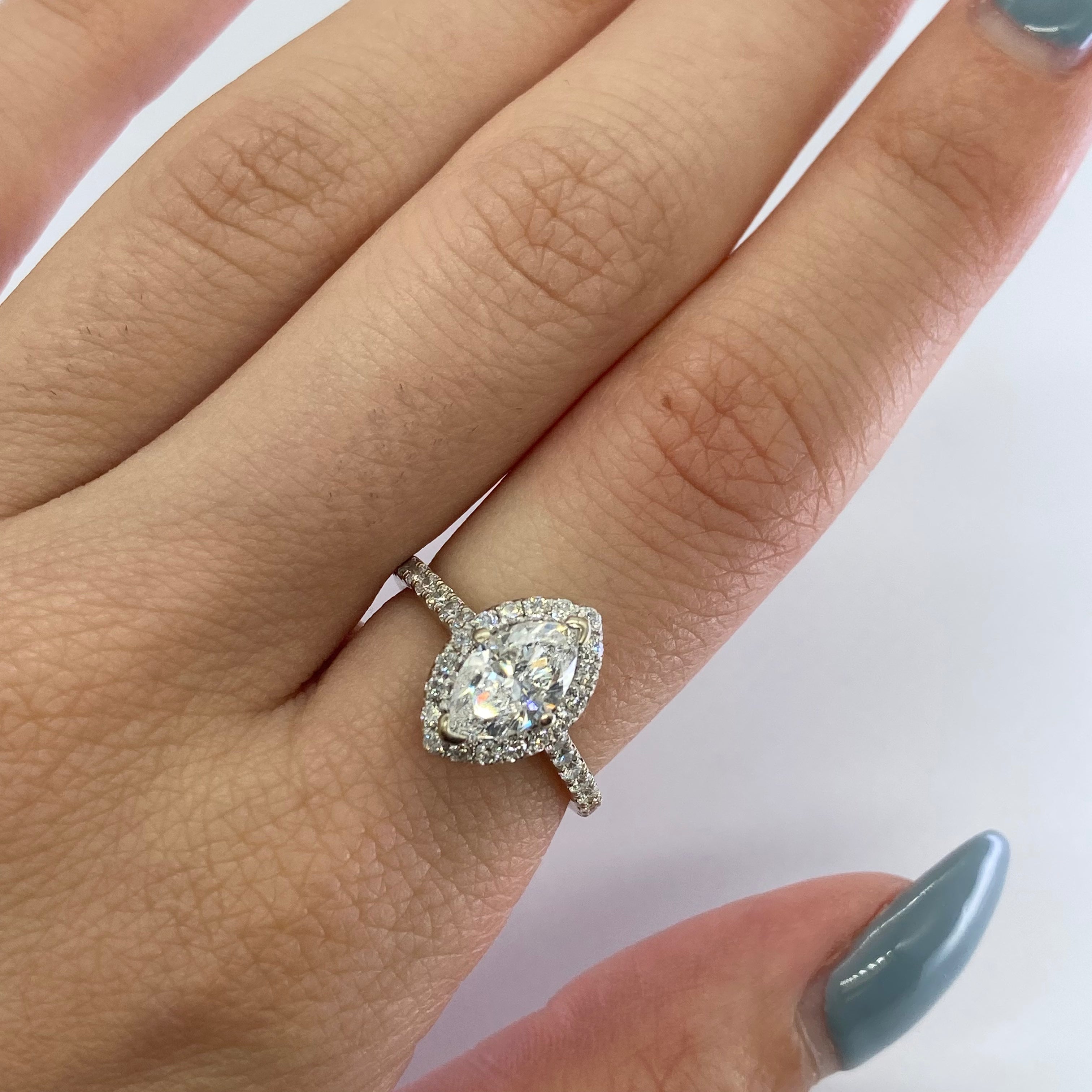 Bague de fiançailles en diamant taille marquise certifié GIA | 1,48 ct | VS1 E | Taille 8,75 |