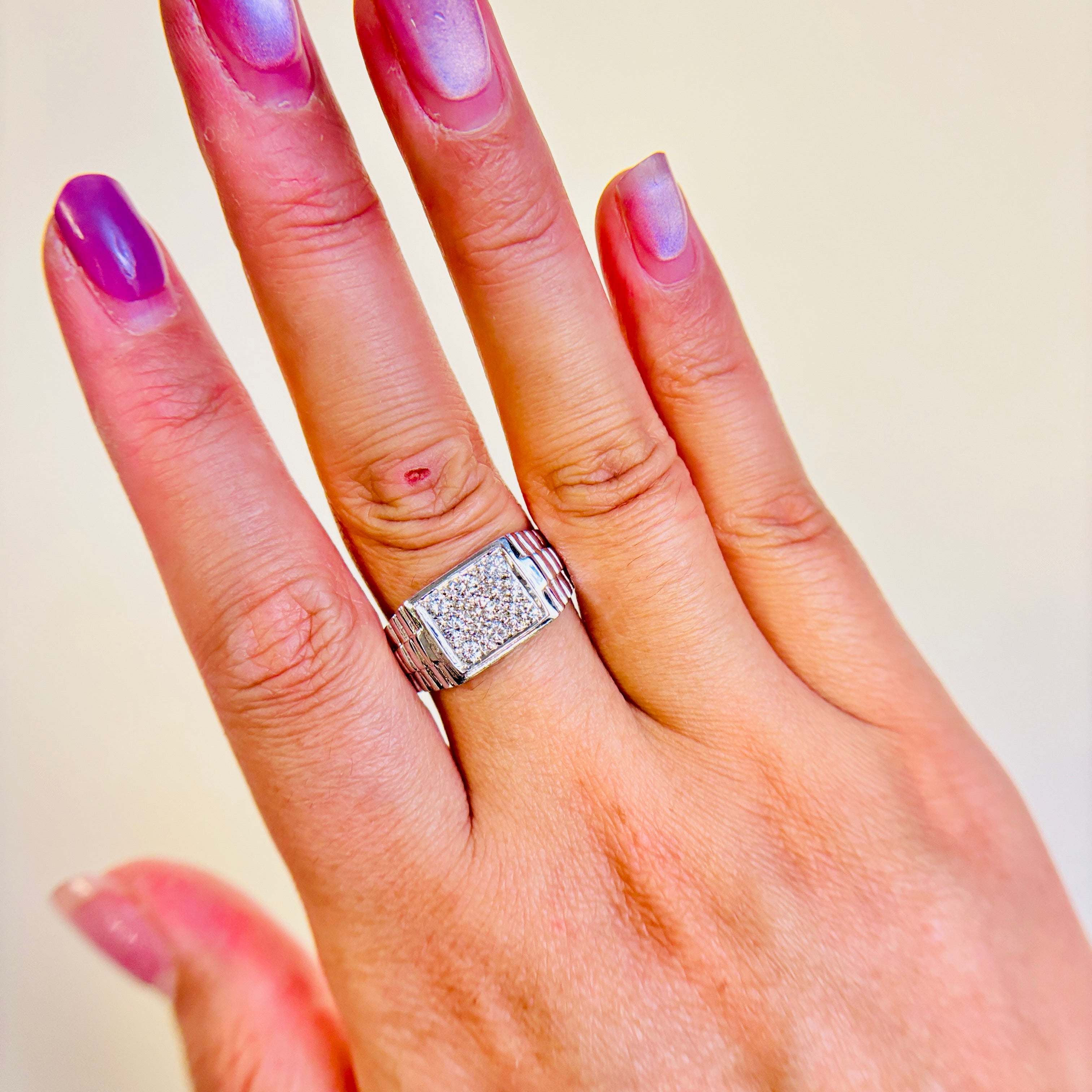 Bague en or blanc 14 carats et diamants | 0,50 ct | Taille 10,25
