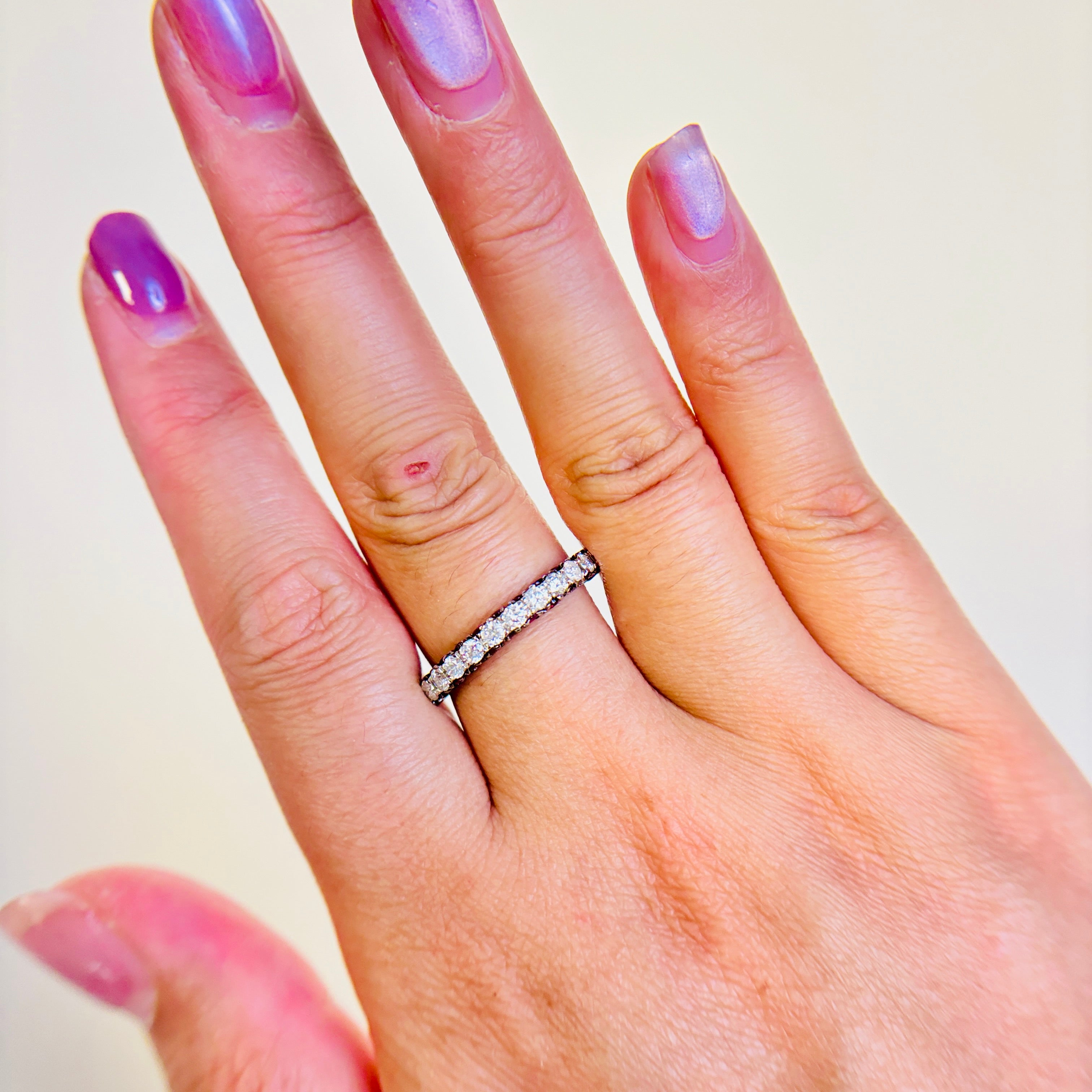 14k White Gold Ruby & Diamond Band | 1.04ctw, 0.62ctw | SZ 9