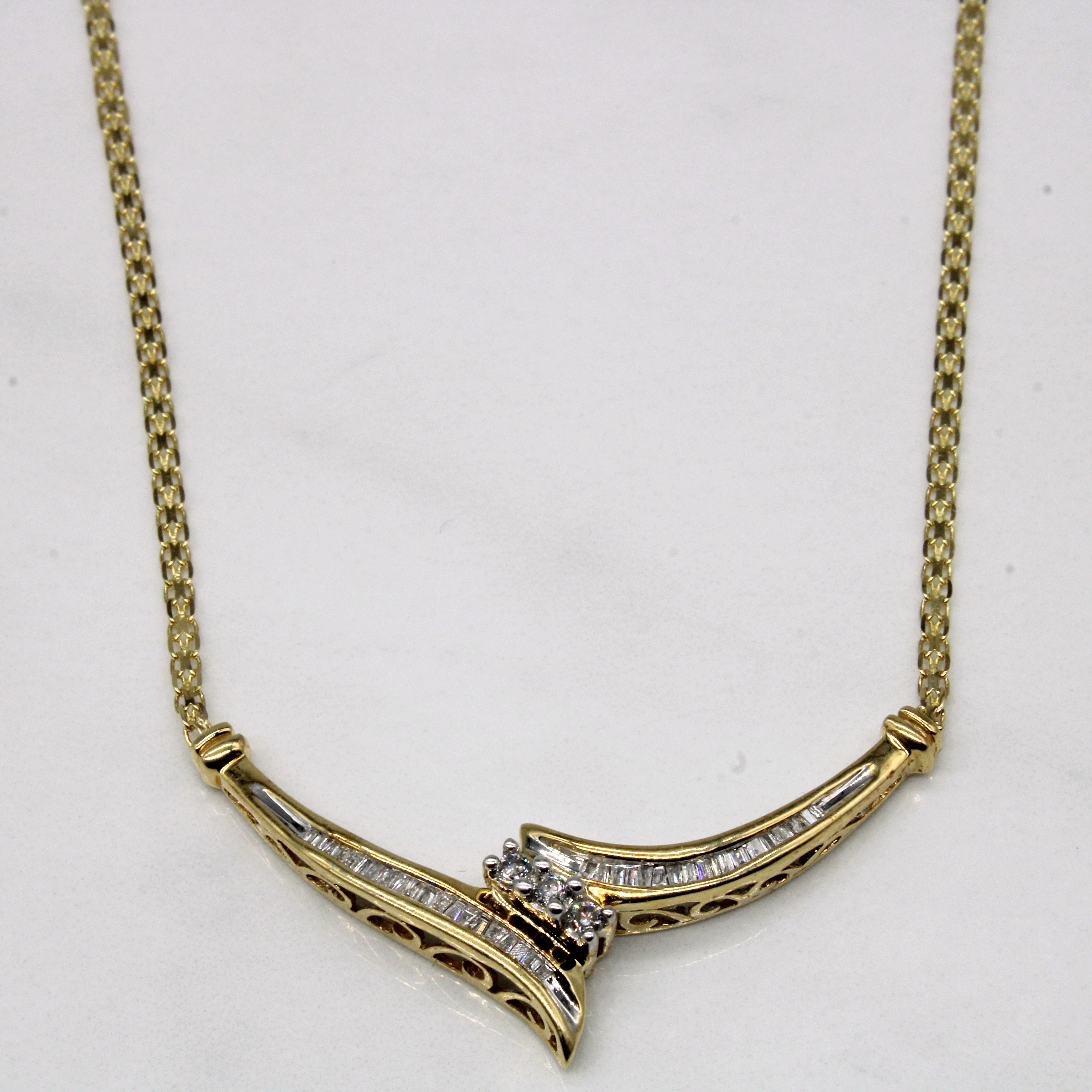 Diamond Scoop Necklace | 0.48ctw | 17" |