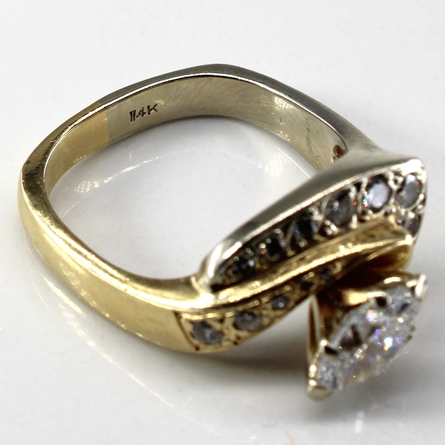 Bypass Marquise Diamond Engagement Ring | 1.20ctw SI2 D | SZ 6.5 |