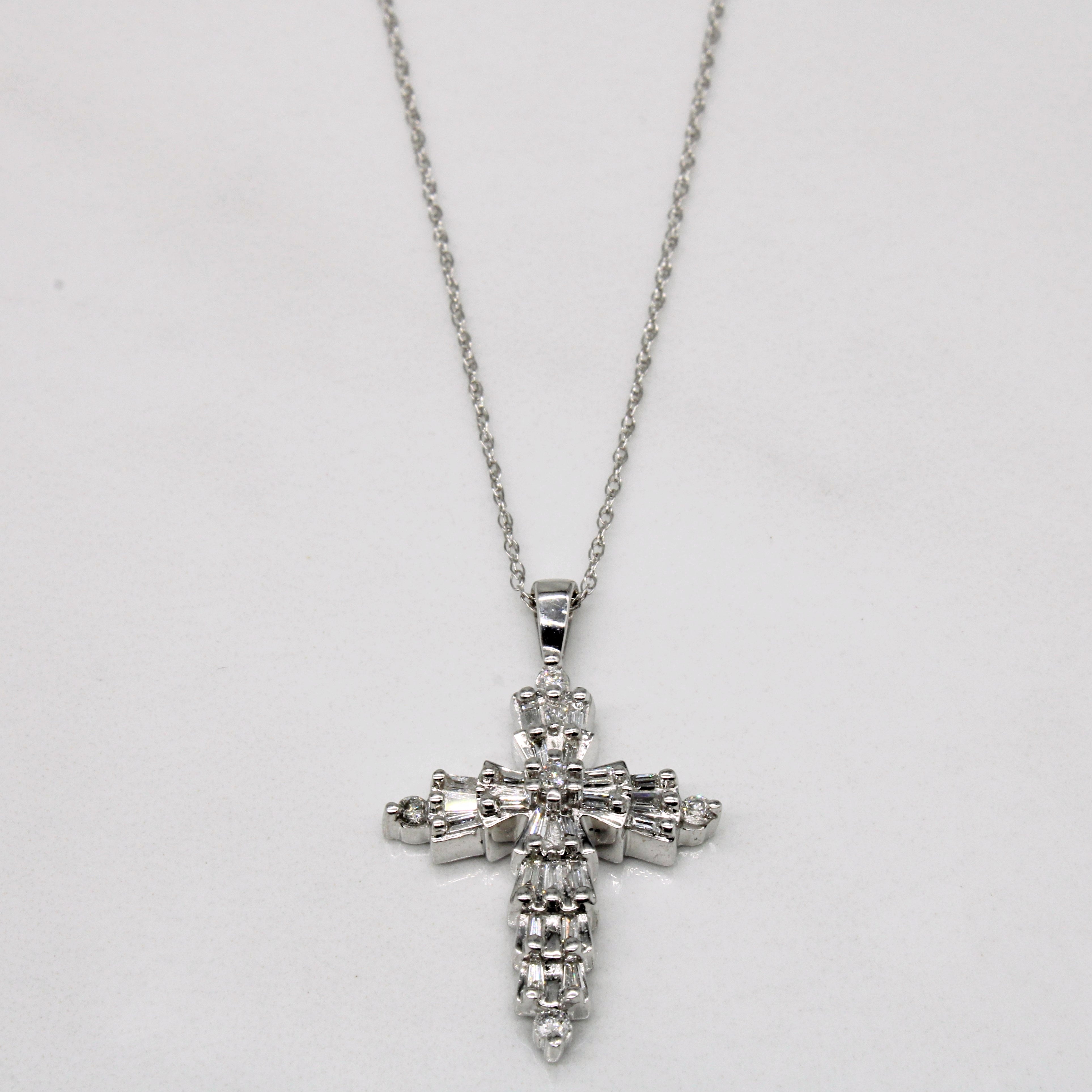 Diamond Cross Pendant & Necklace | 0.55ctw | 18" |
