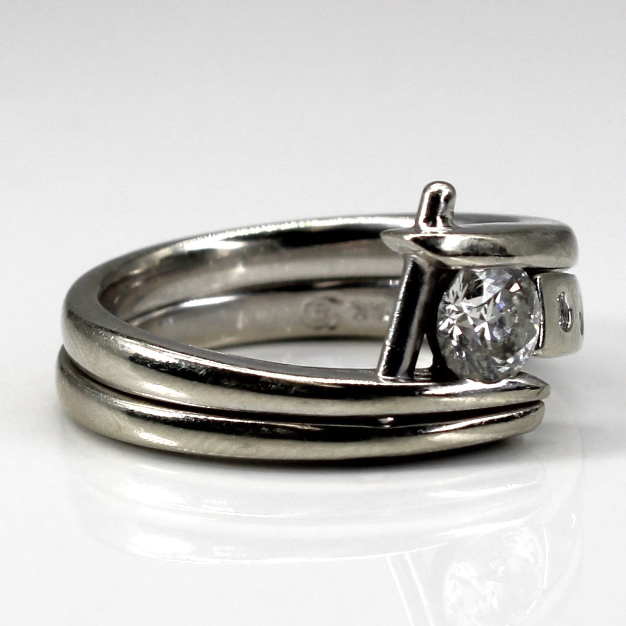 Bypass Diamond Engagement Ring Set | 0.56ctw VS2 G | SZ 6 |