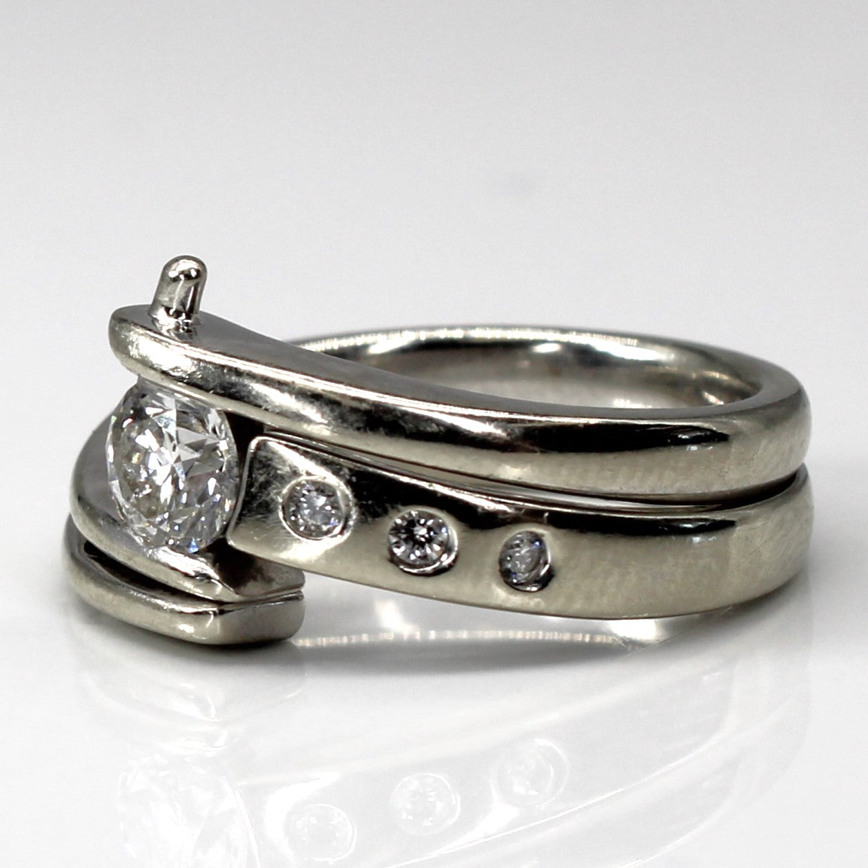 Bypass Diamond Engagement Ring Set | 0.56ctw VS2 G | SZ 6 |