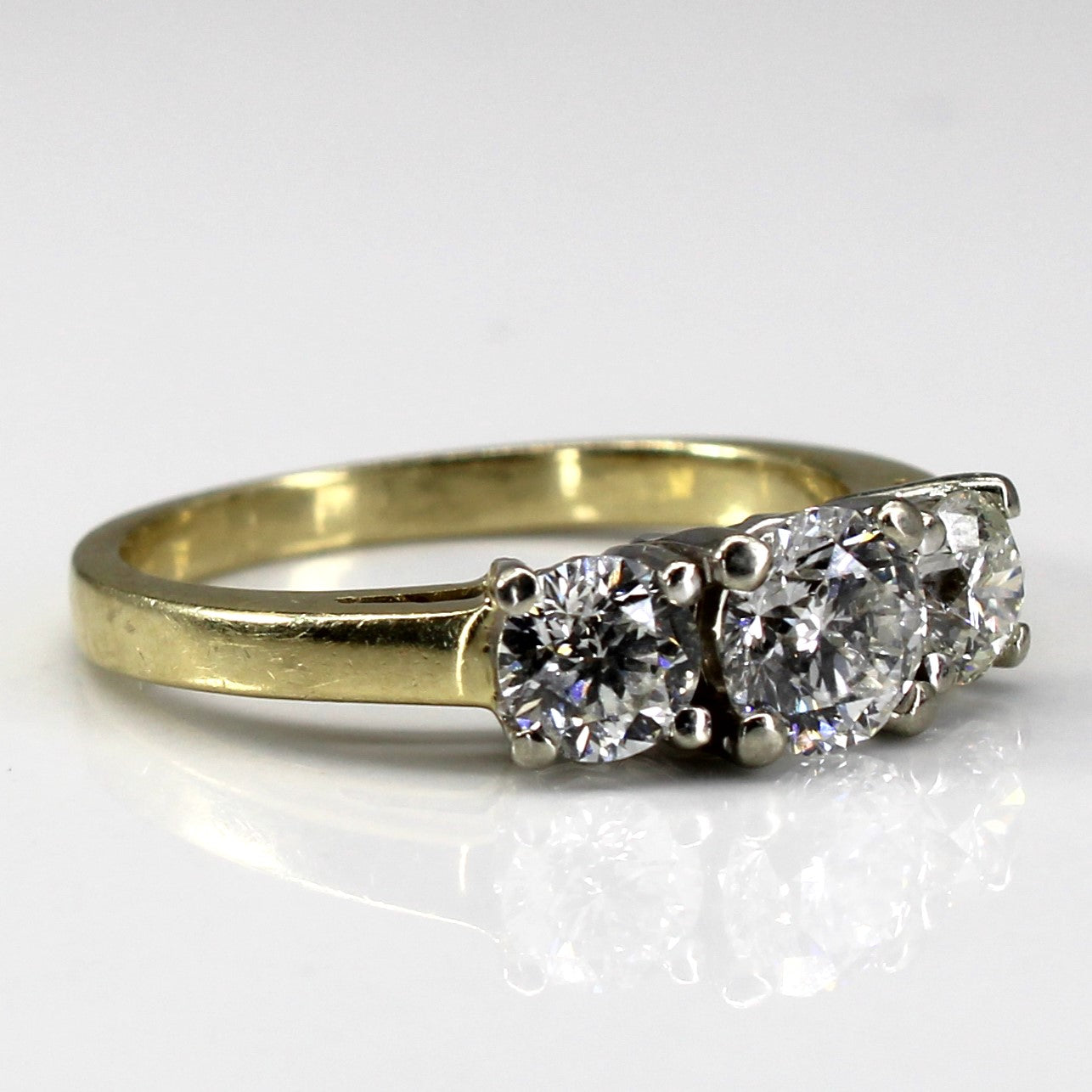Three Stone Canadian Diamond Engagement Ring | 1.27ctw I1 G/H | SZ 5.5 |