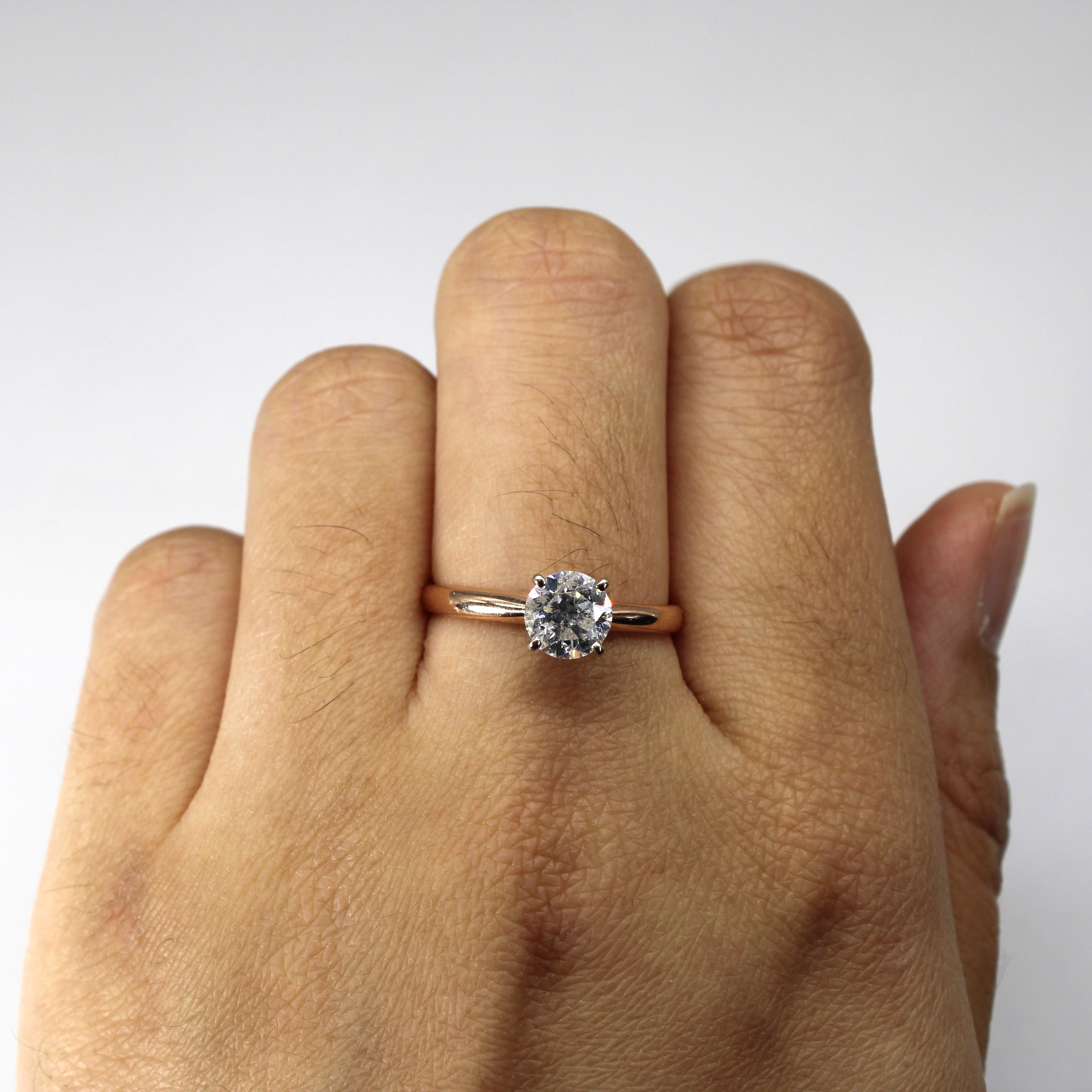 Rose Gold Solitaire Diamond Engagement Ring | 1.01ct I2 H Ex | SZ 7.5 |