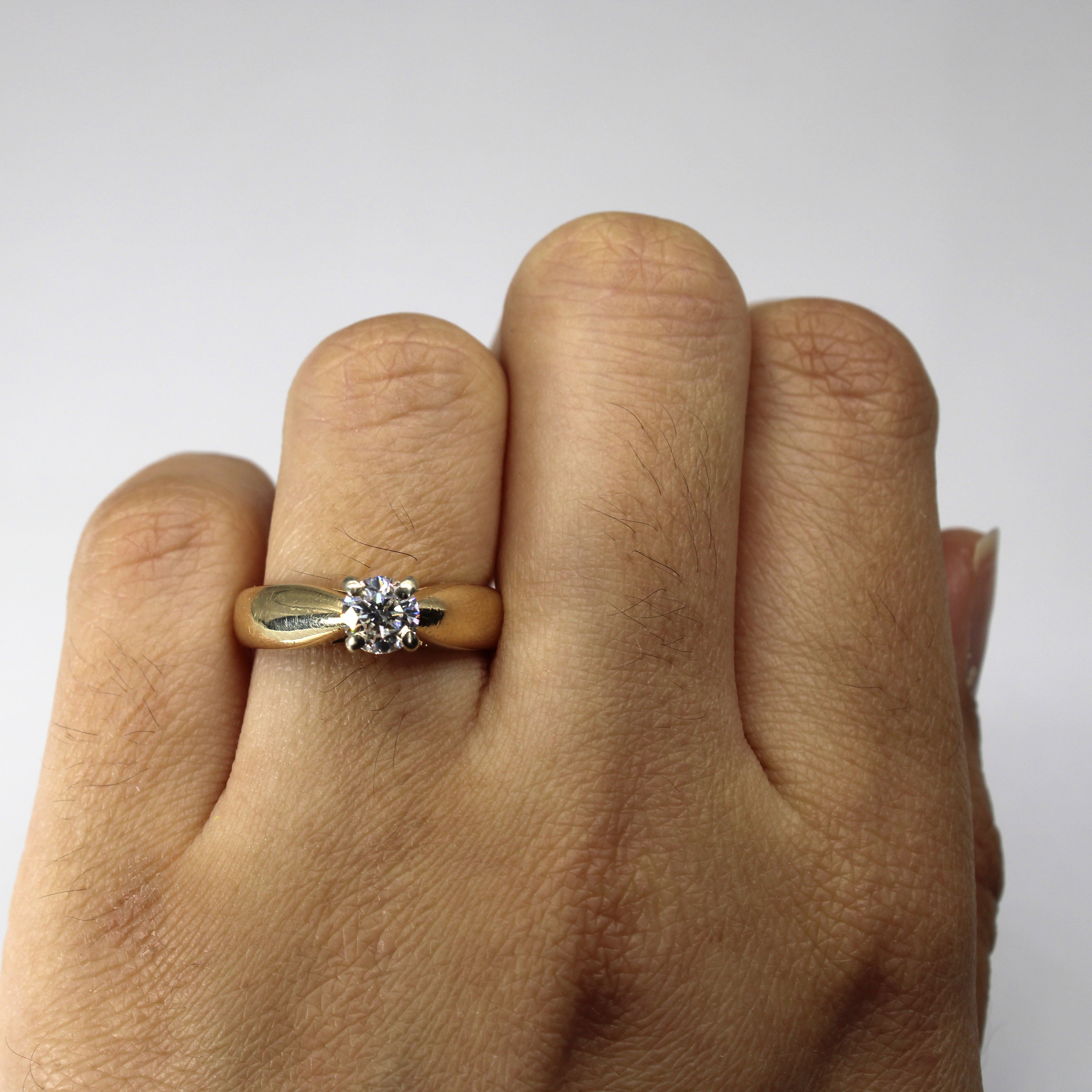 Bague solitaire en diamant | 0,61 ct I1 G/H | Taille 6 |
