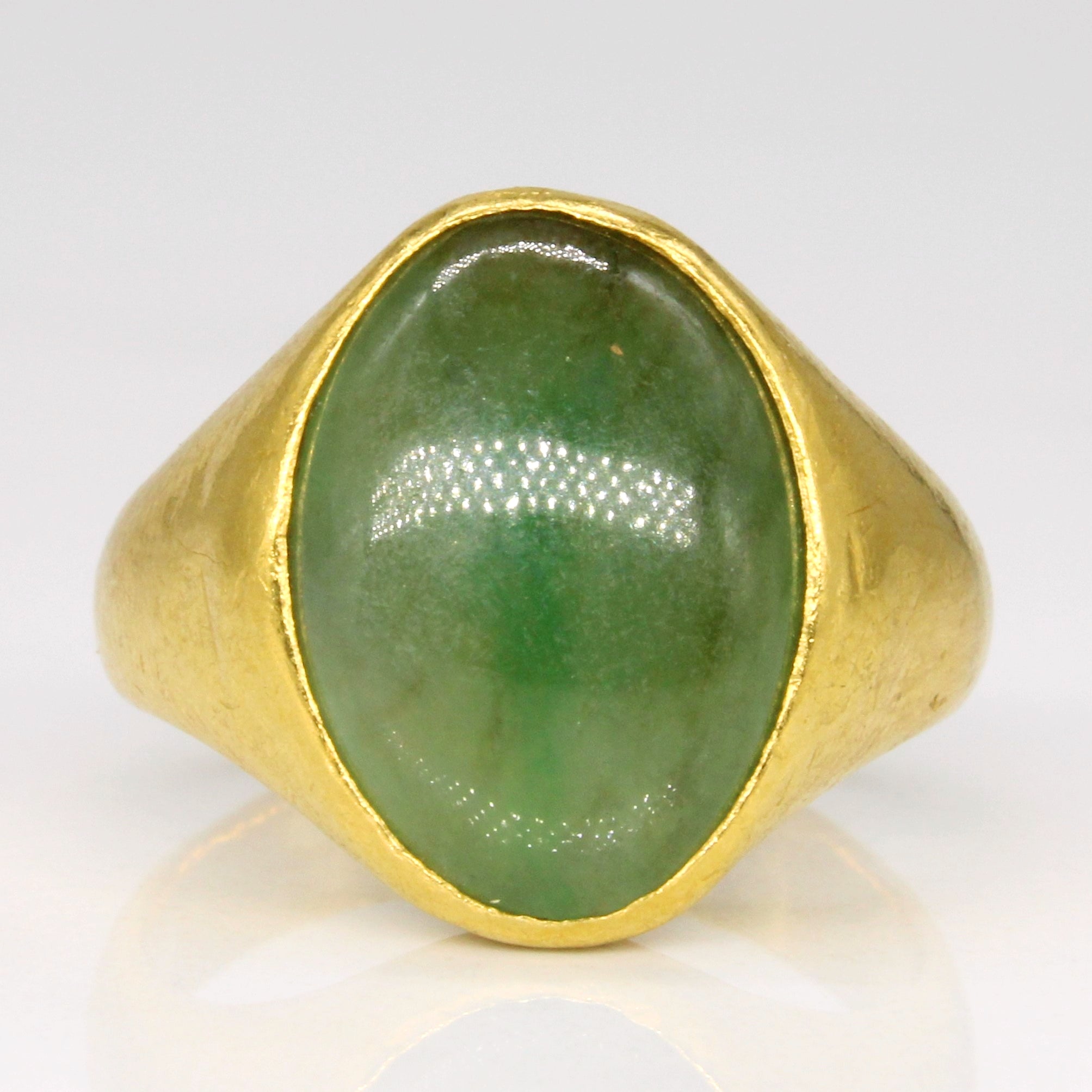 Bague cocktail en jadéite | 3,70 ct | Taille 6,75 |