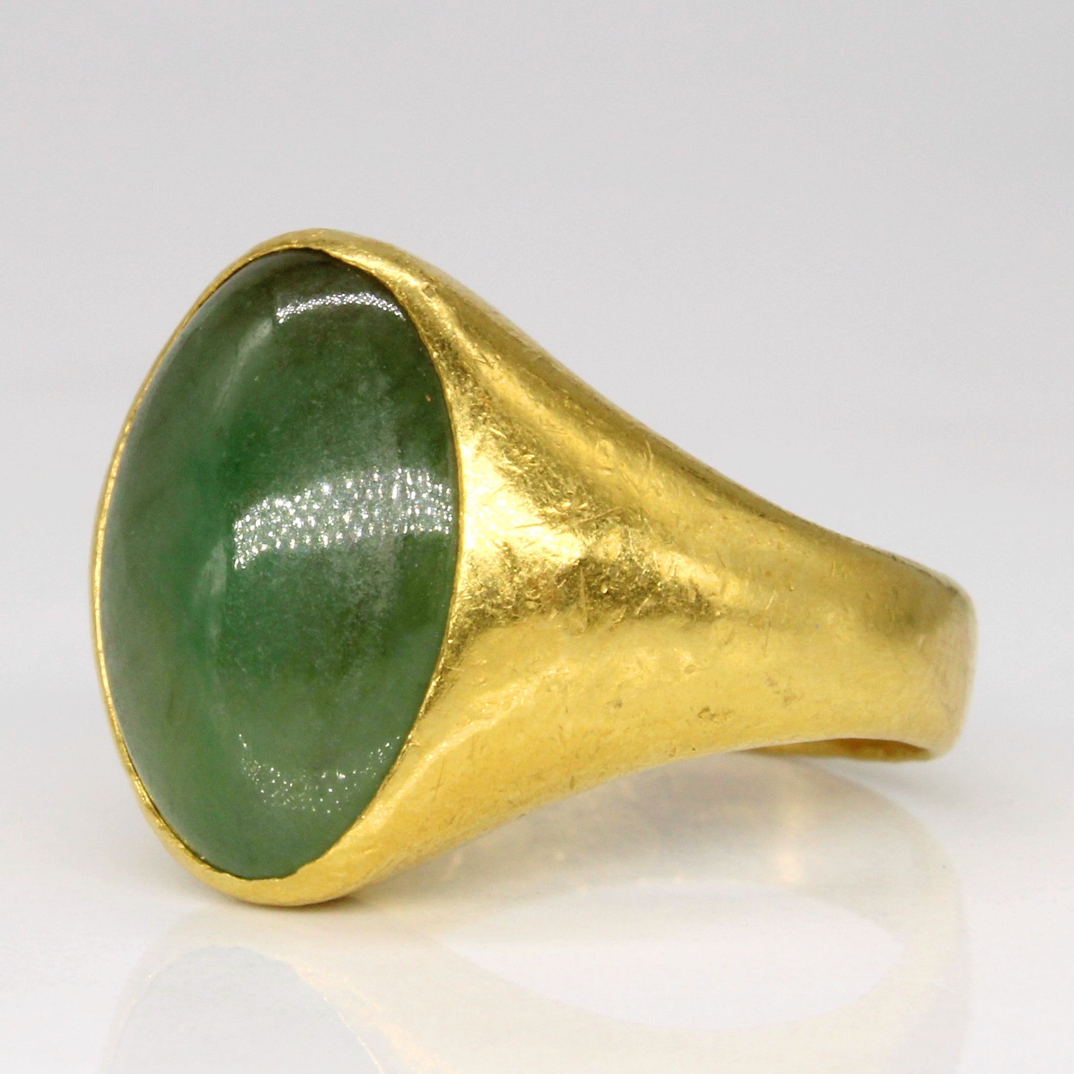 Bague cocktail en jadéite | 3,70 ct | Taille 6,75 |