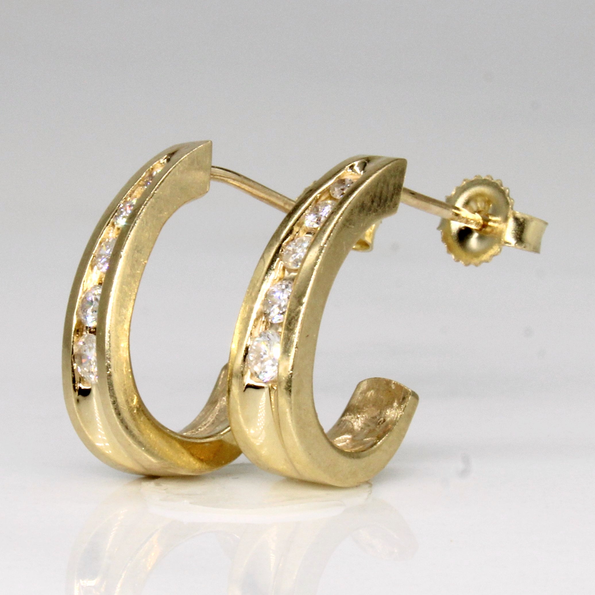 Diamond Half Hoop Earrings | 0.30ctw |