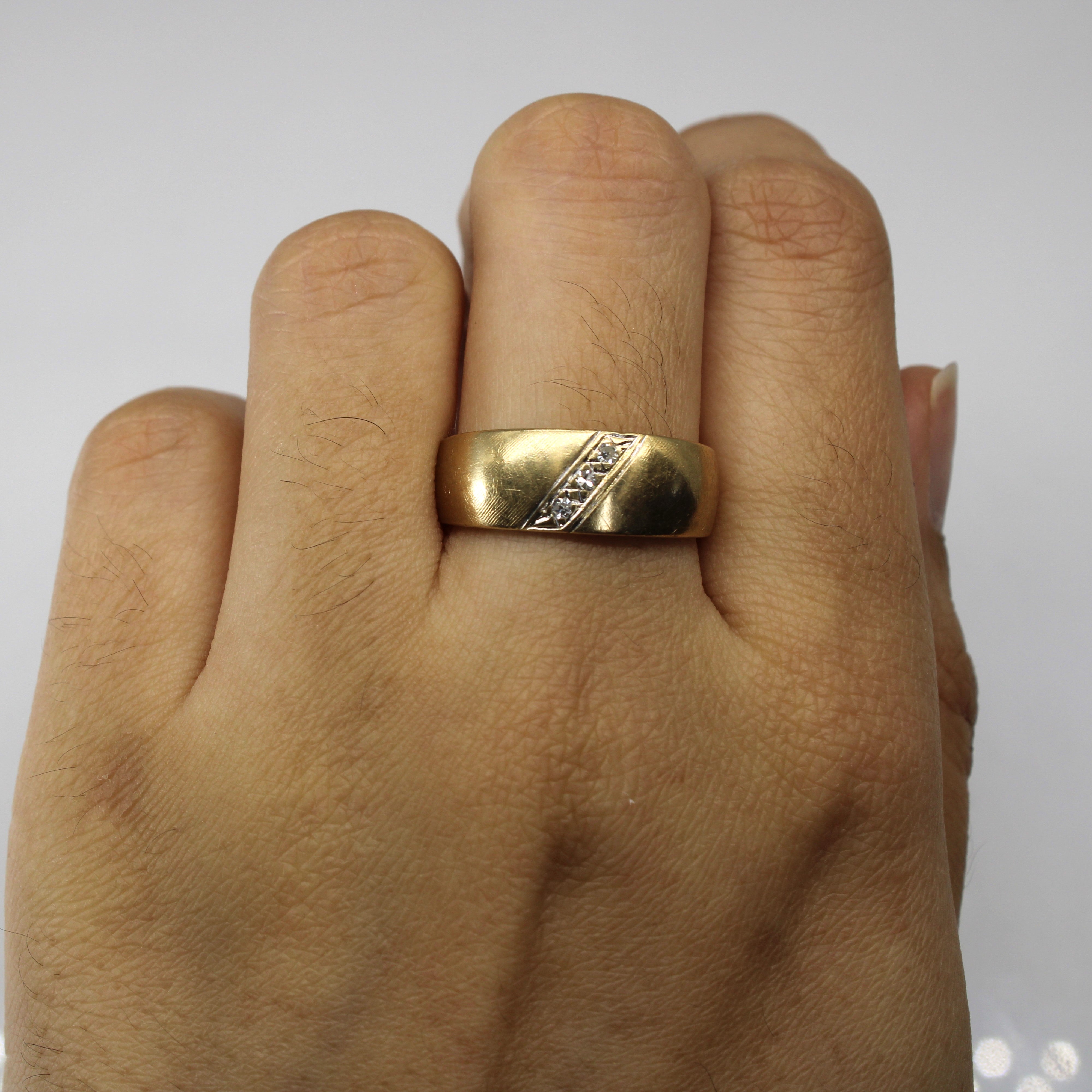 Diamond Solid Gold Band | 0.06ctw | SZ 8.5 |