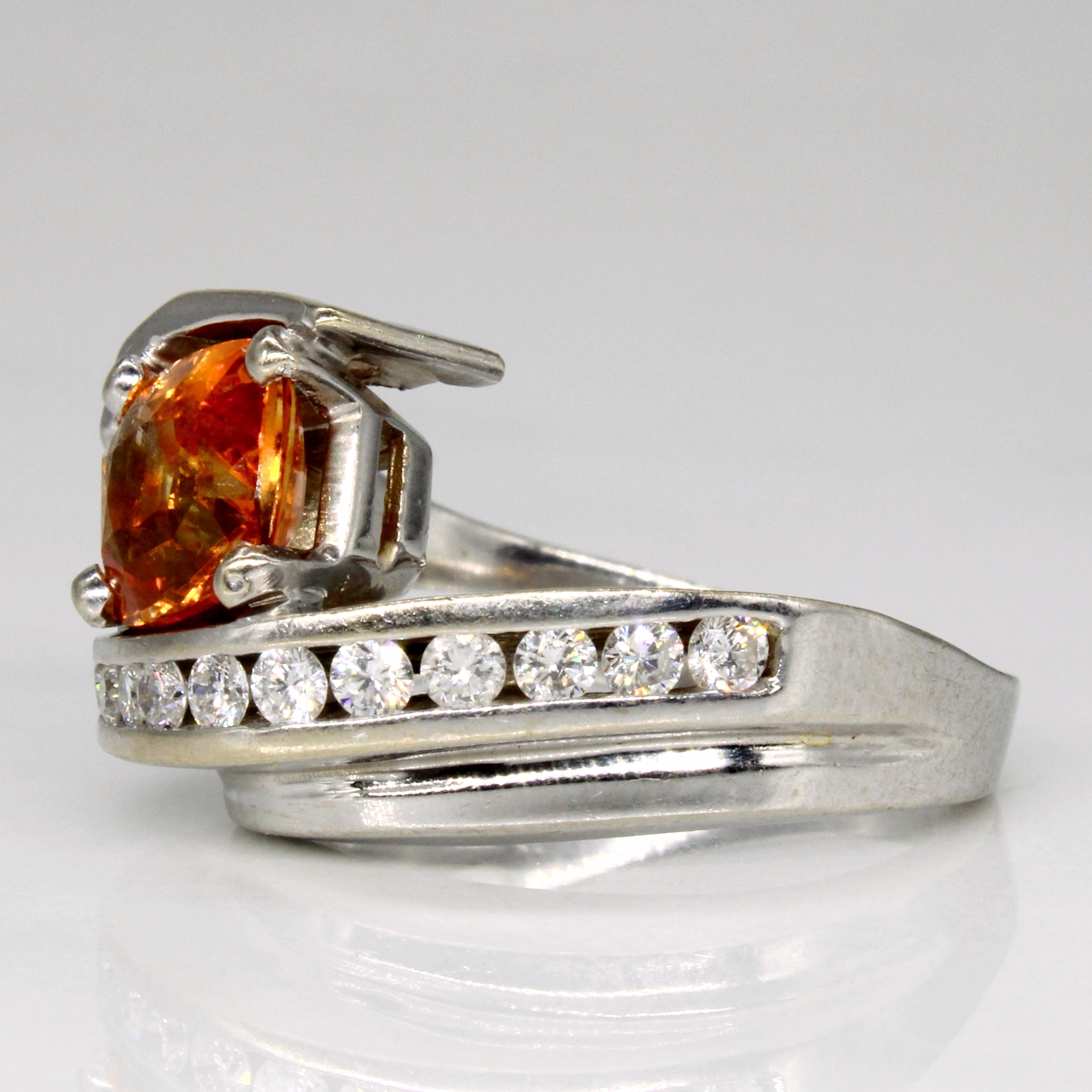 Orange Sapphire & Diamond Cocktail Ring | 2.10ct, 0.40ctw | SZ 7.25 |