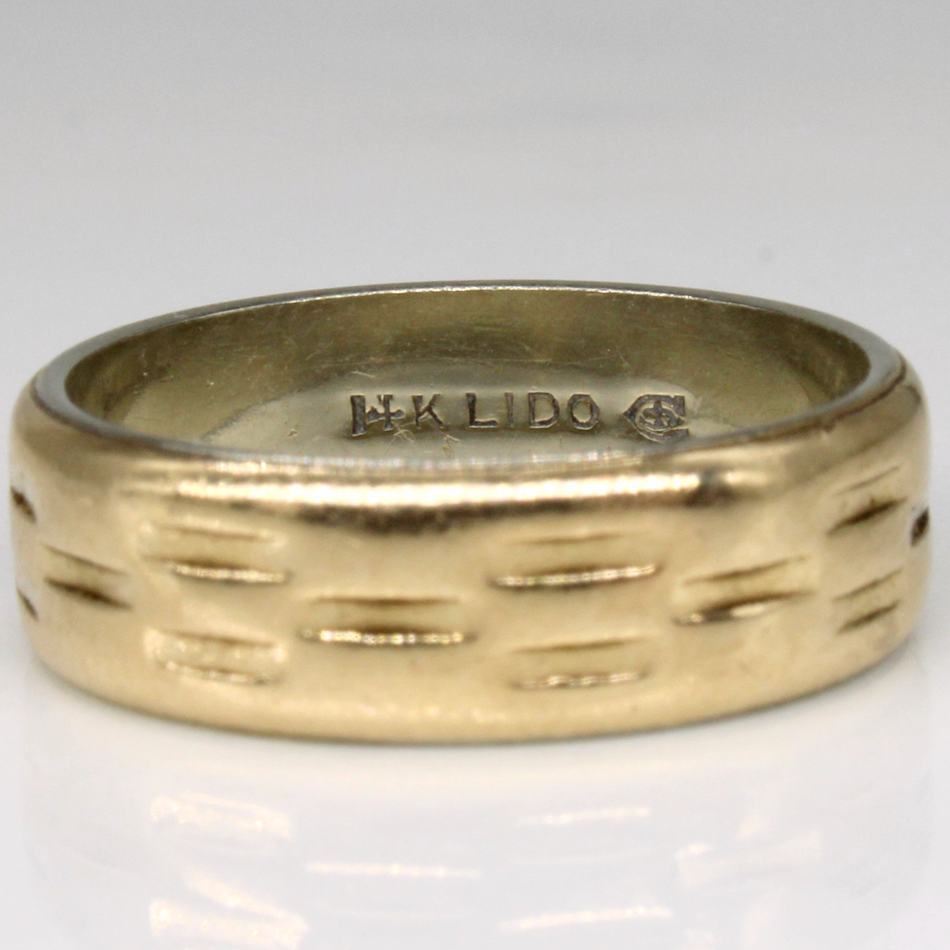 Vintage Canadian 14k Textured Gold Band | SZ 6.75 |