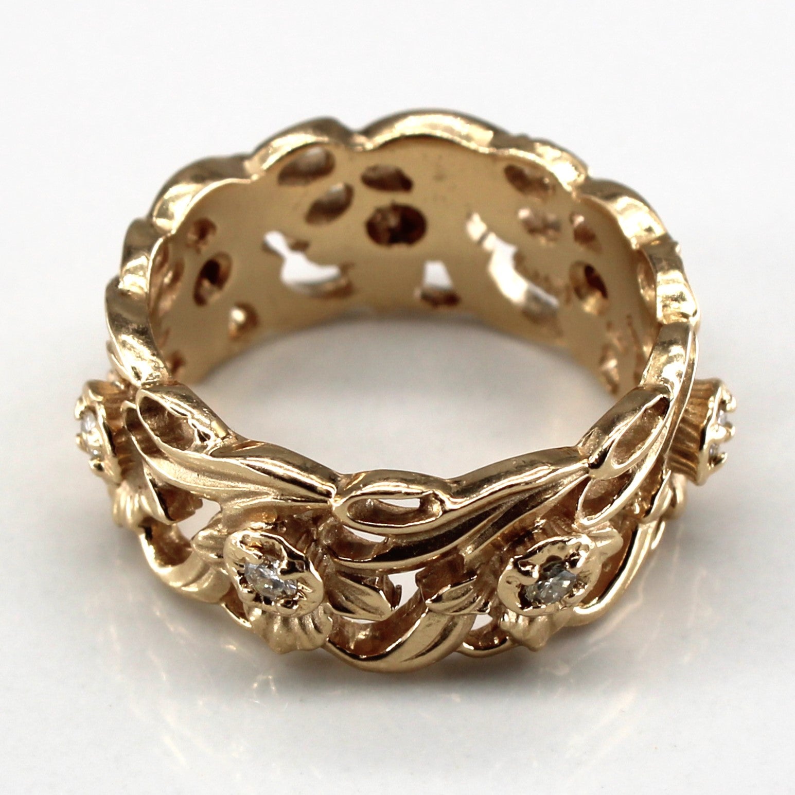 Diamond Filigree Design Gold Ring | 0.21ctw | SZ 7 |
