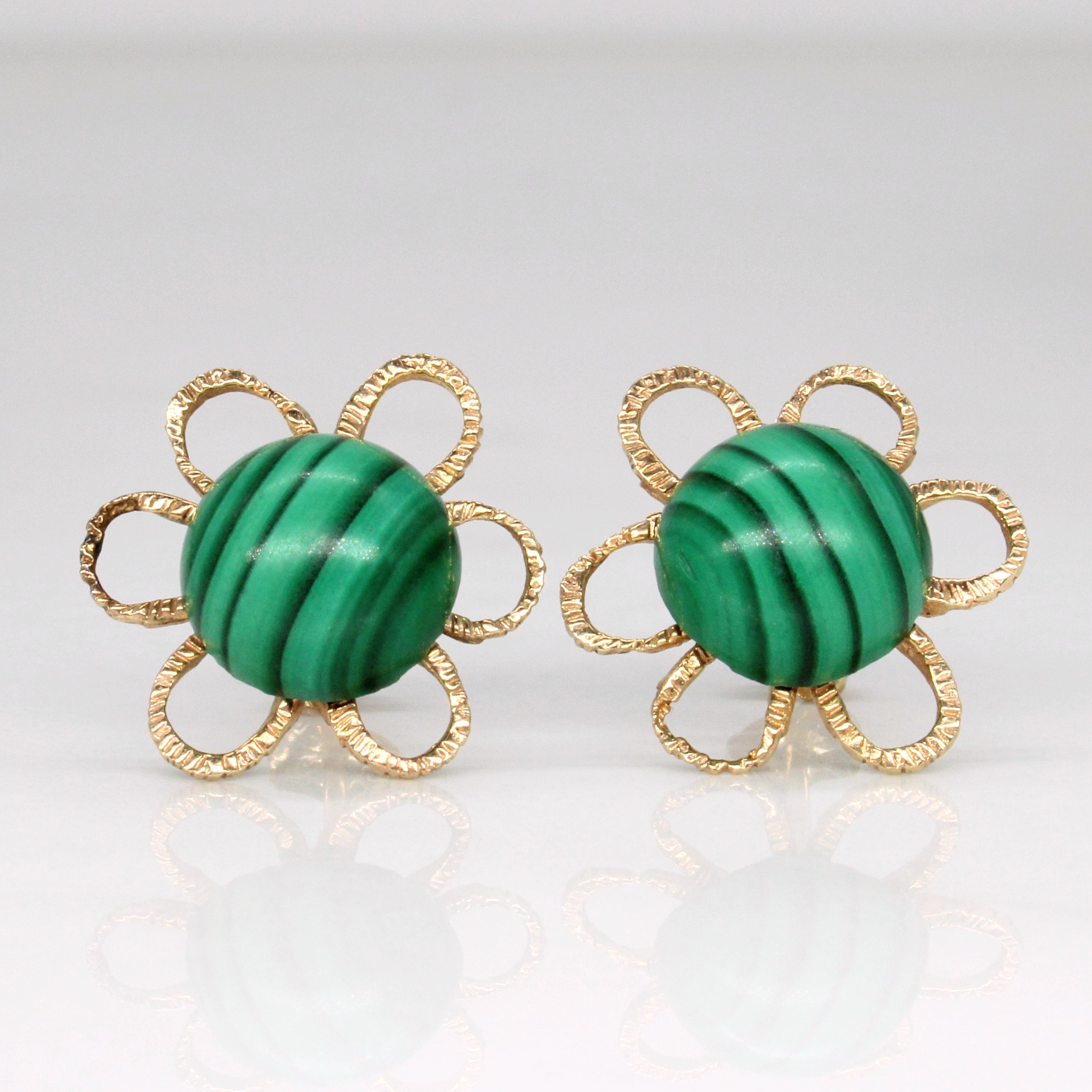 Malachite Flower Earrings | 11.00ctw |