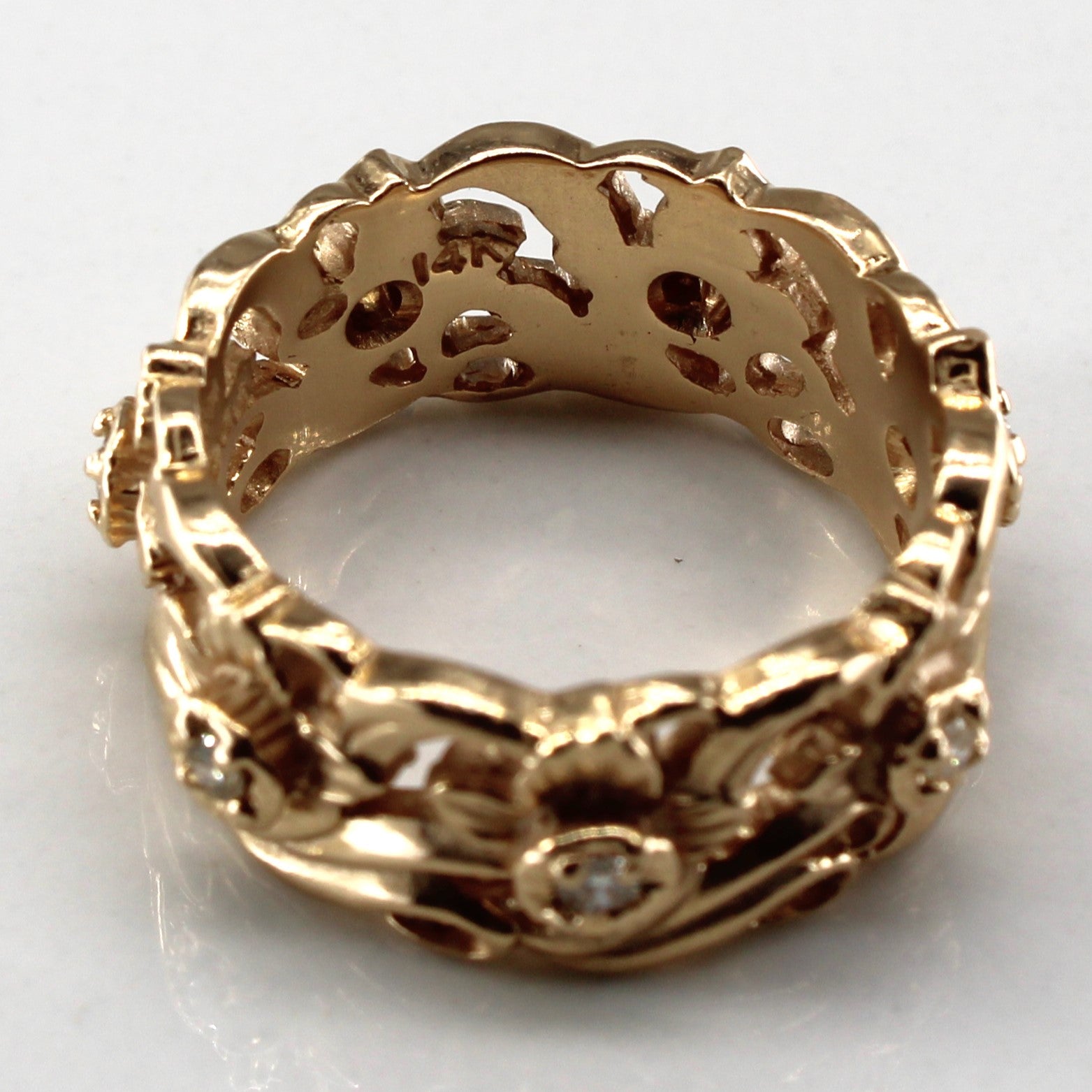 Diamond Filigree Design Gold Ring | 0.21ctw | SZ 7 |