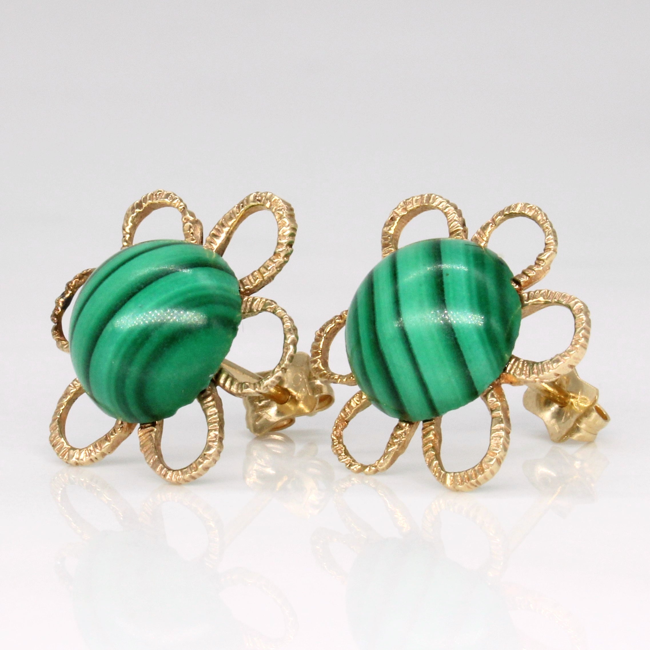 Malachite Flower Earrings | 11.00ctw |