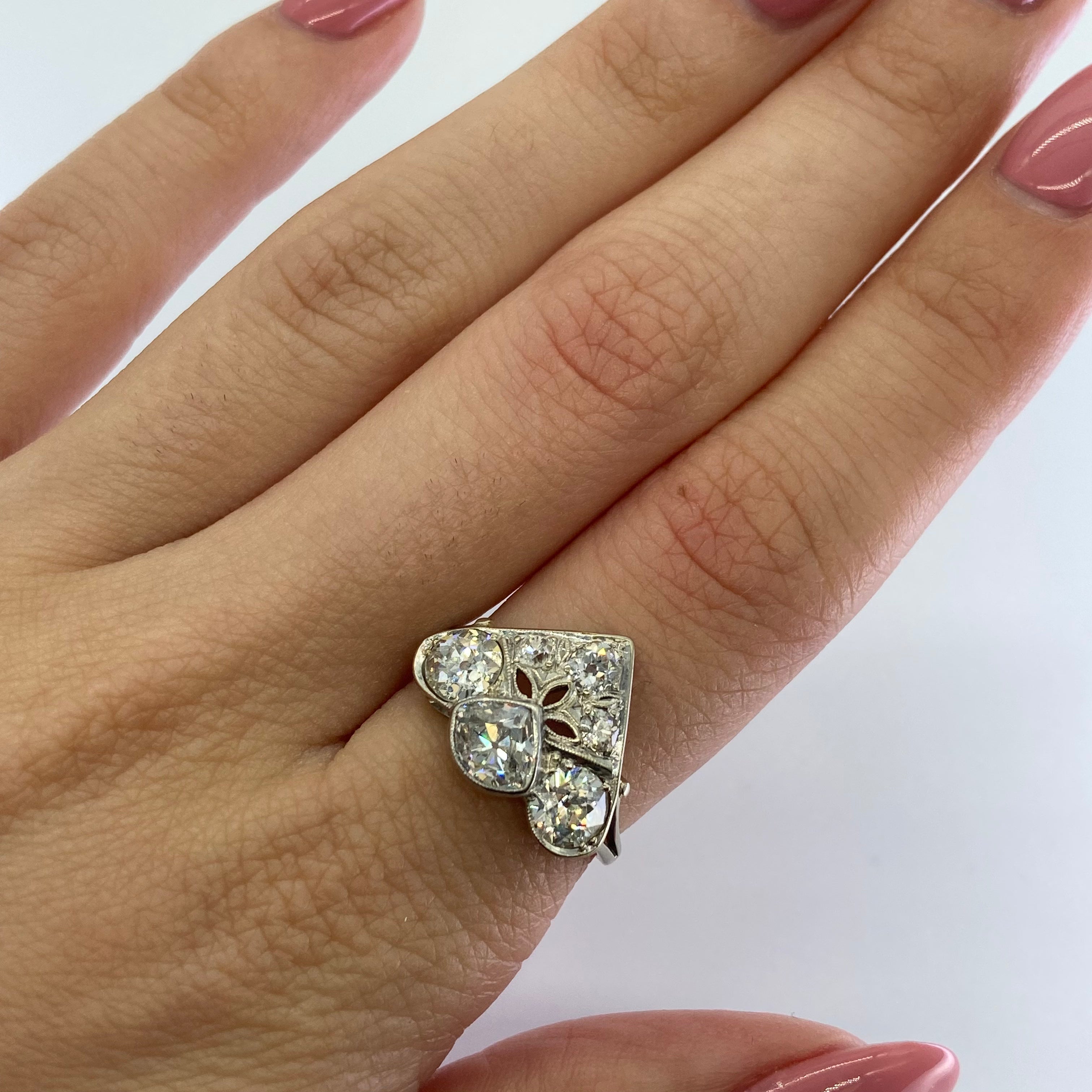 Art Deco-Era Old Mine-cut Diamond Ring | 2.36ctw | SZ 6 |