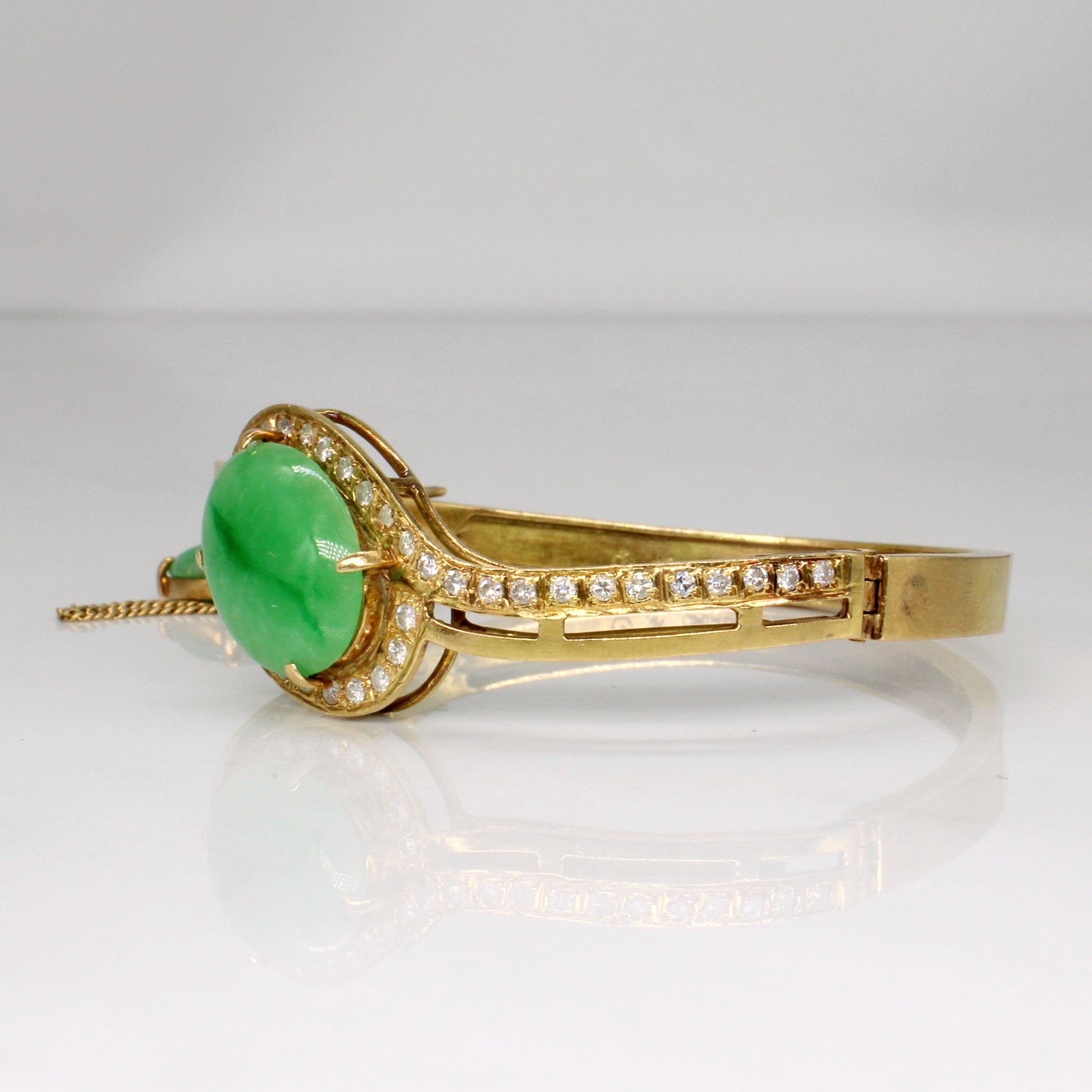 Jadeite & Diamond Bracelet | 12.50ctw, 1.00ctw | 5" |