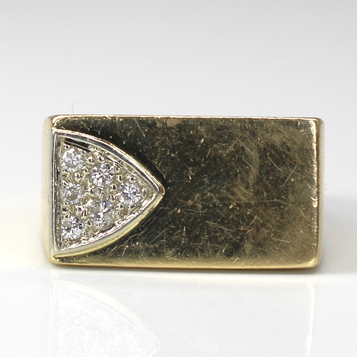 Cluster Diamond Signet Gold Ring | 0.15ctw | SZ 5.5 |