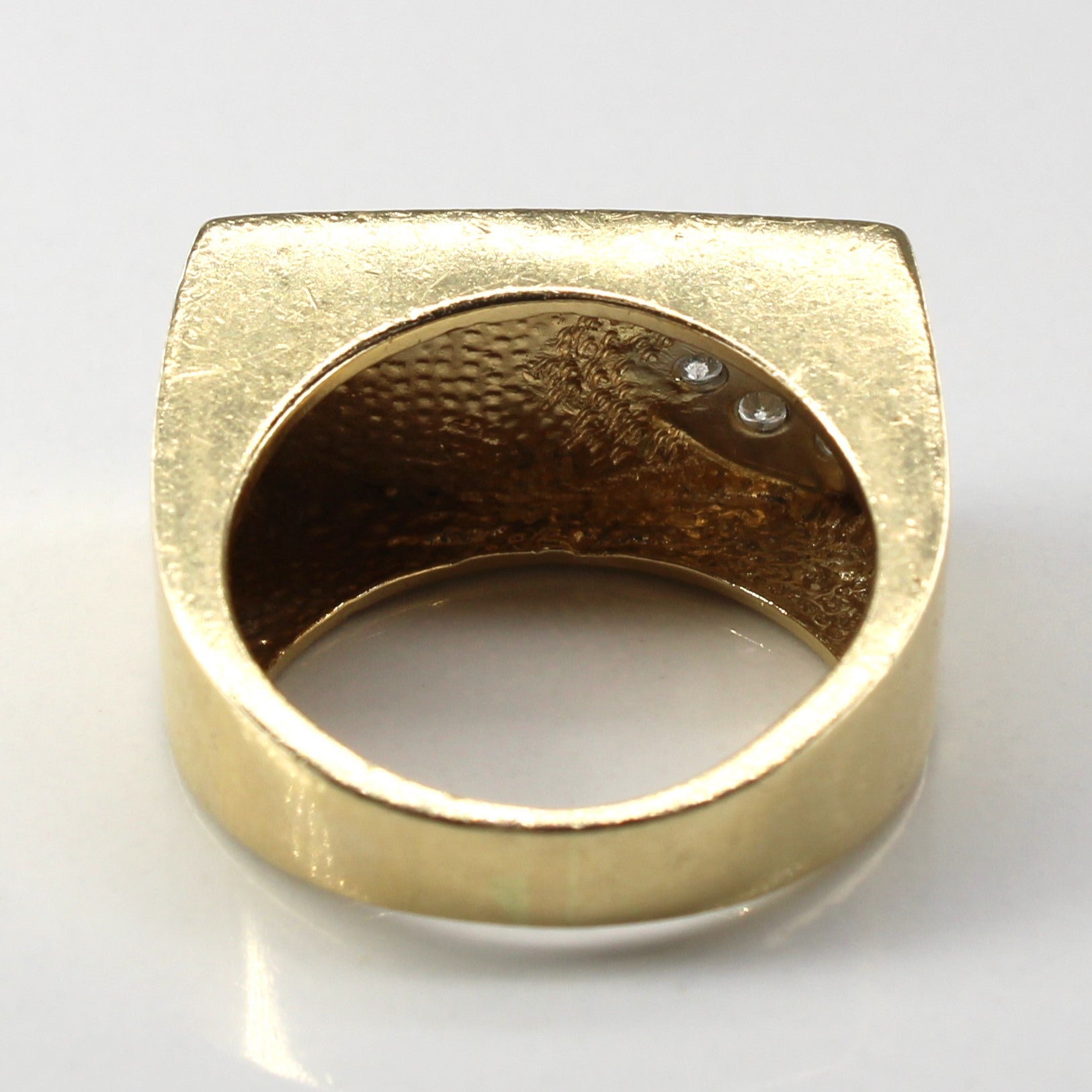 Cluster Diamond Signet Gold Ring | 0.15ctw | SZ 5.5 |