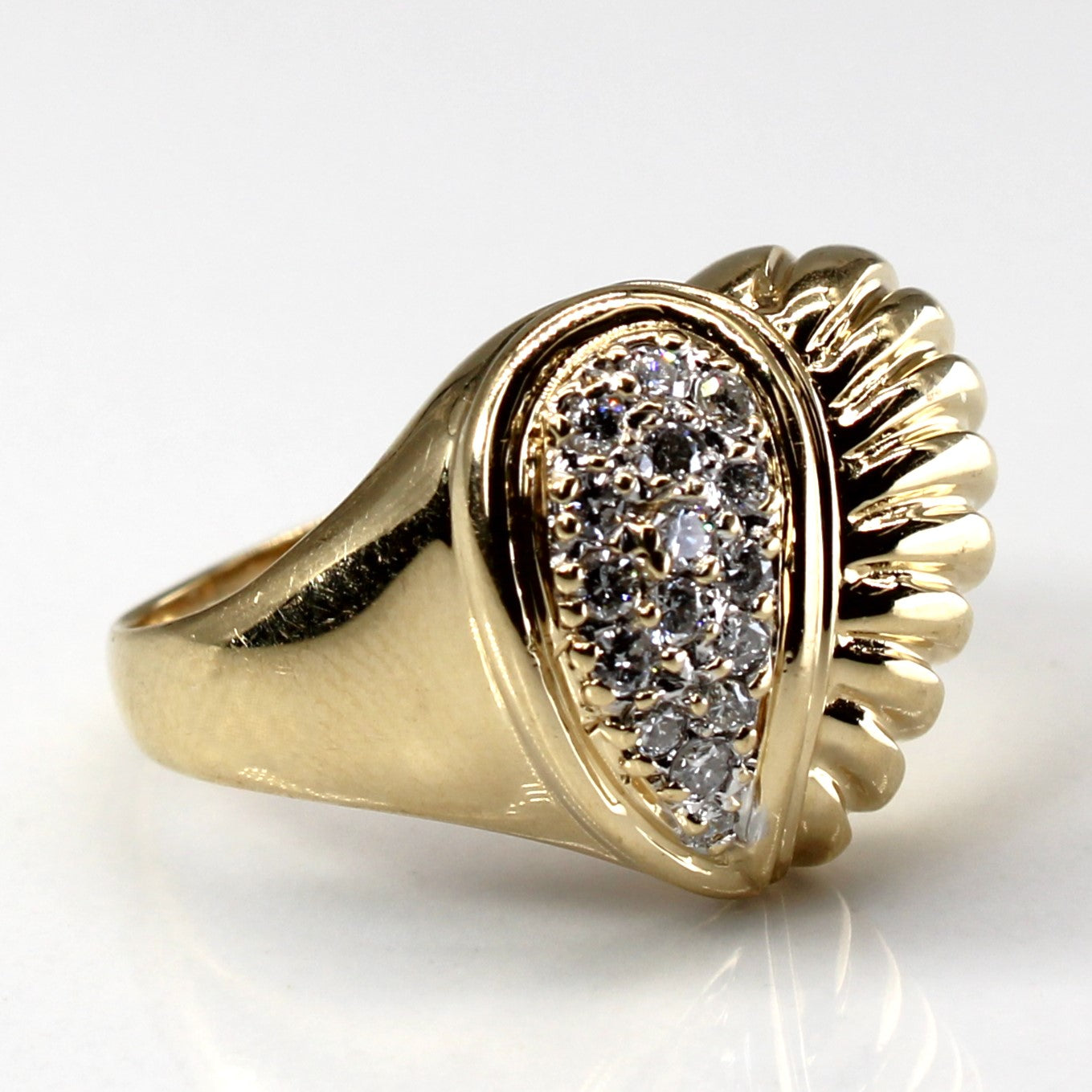 Cluster Diamond Heart Design Gold Ring | 0.40ctw | SZ 5.75 |