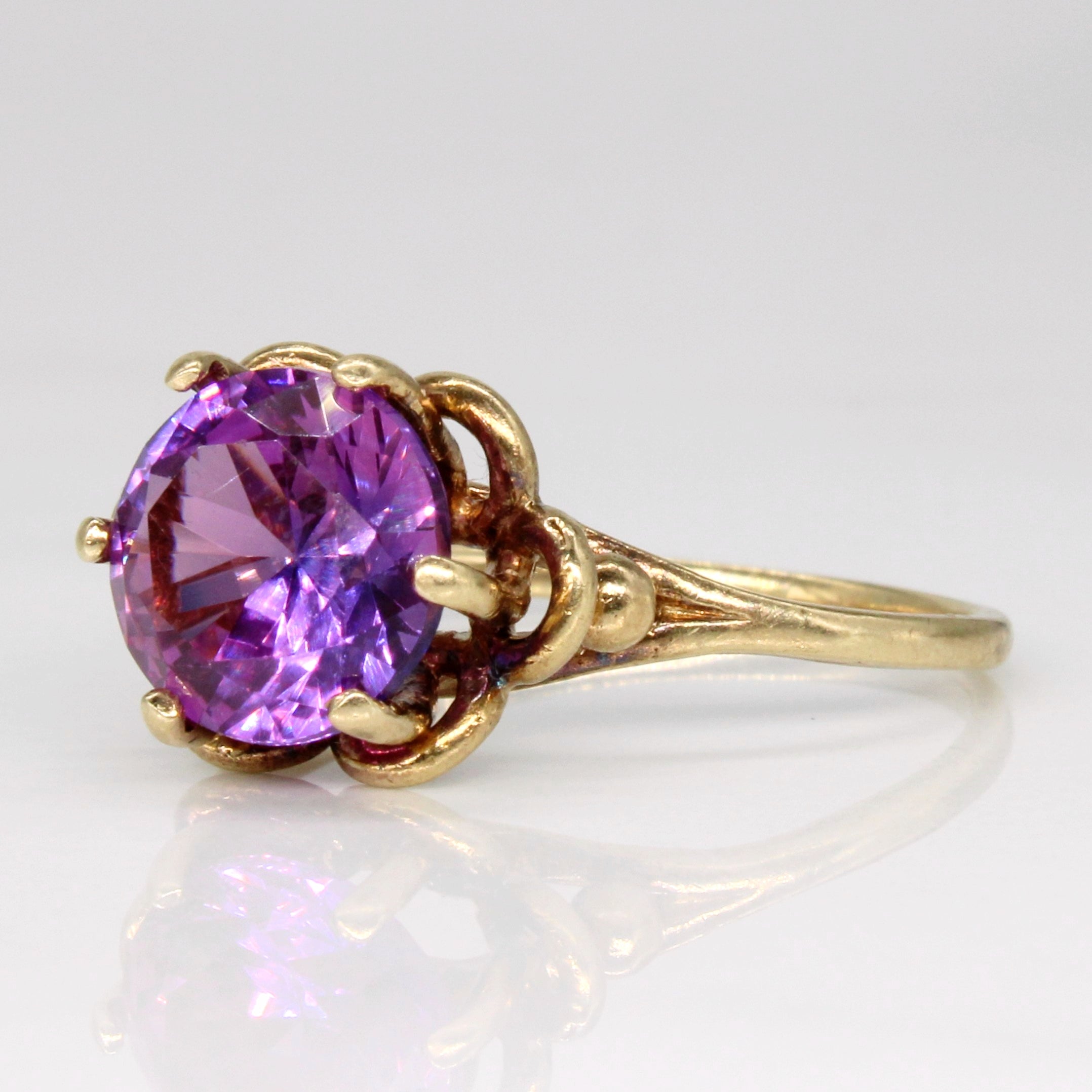 Synthetic Purple Sapphire Cocktail Ring | 2.95ct | SZ 7.75 |