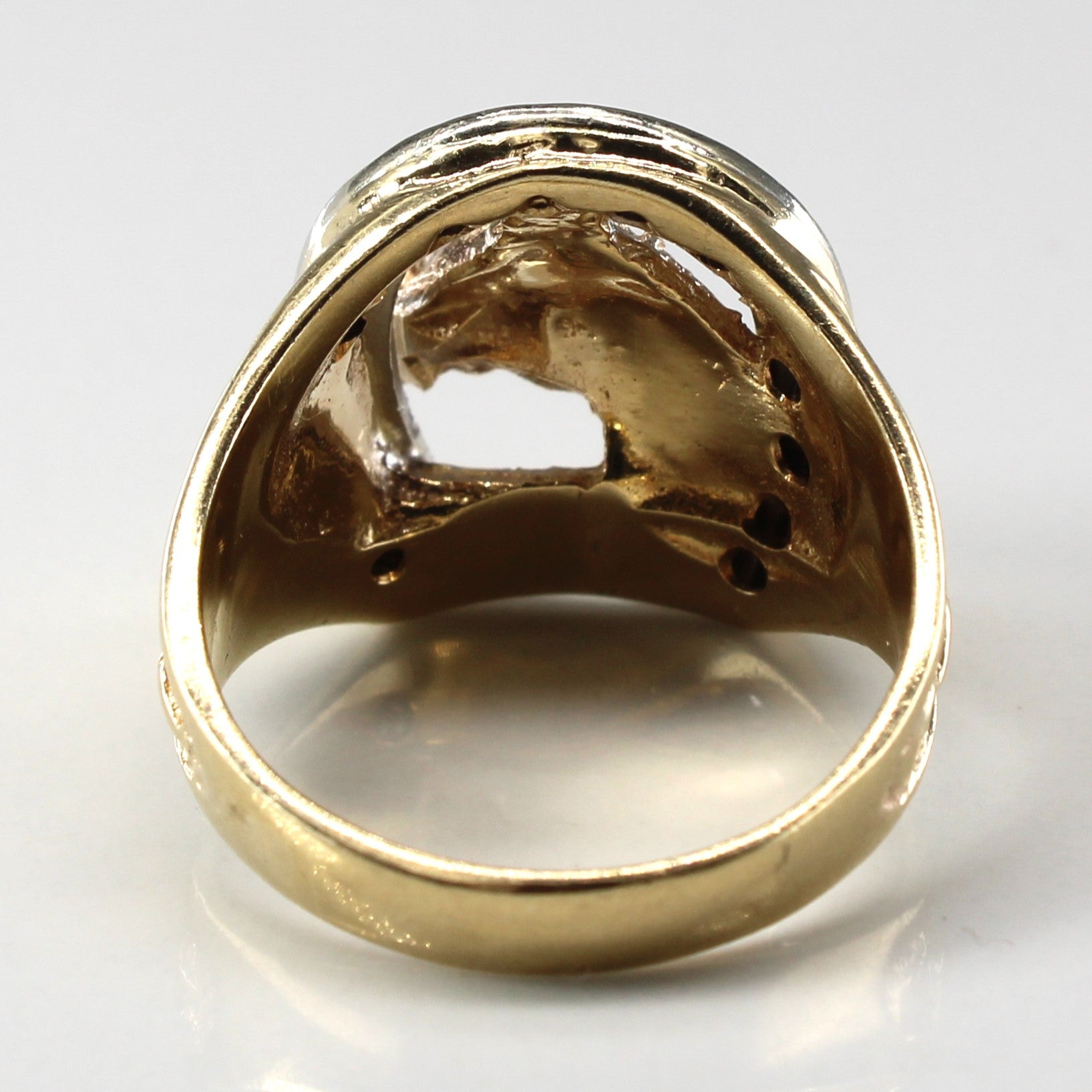 Diamond Horseshoe Design Gold Ring | 0.30ctw | SZ 8.5 |
