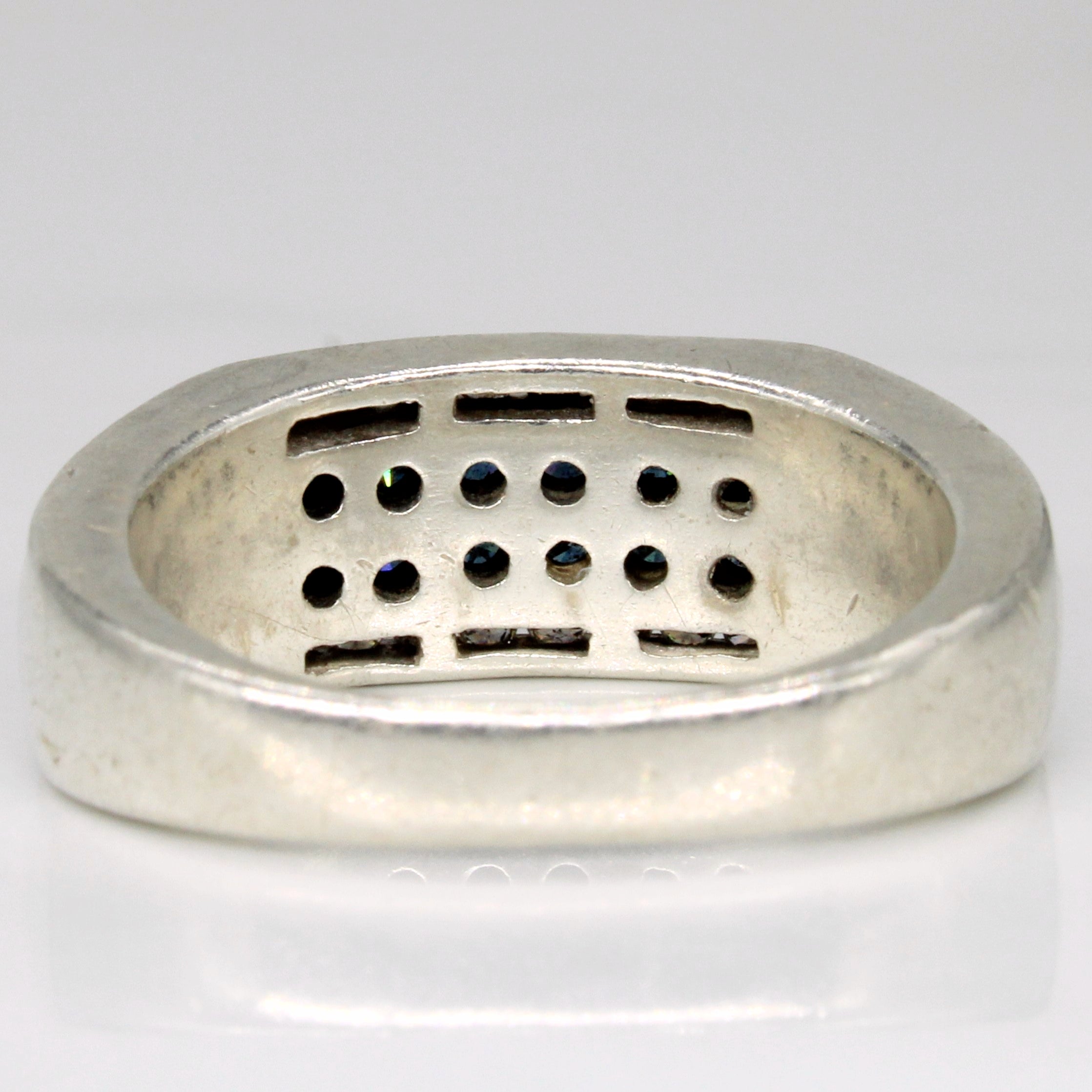 Bague en diamant bleu et blanc | 0,60 ct, 0,32 ct | Taille 10 |