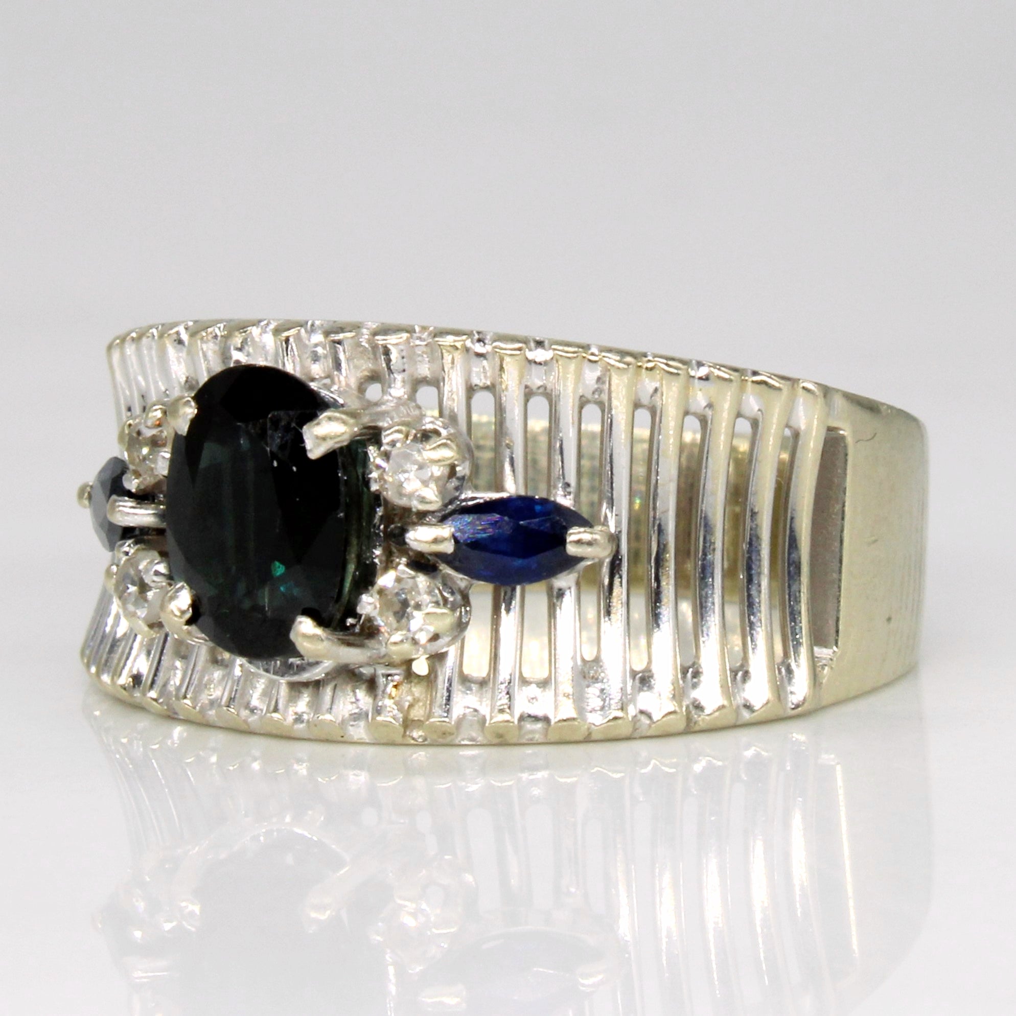 Sapphire & Diamond Cocktail Ring | 0.90ctw, 0.07ctw | SZ 8.25 |