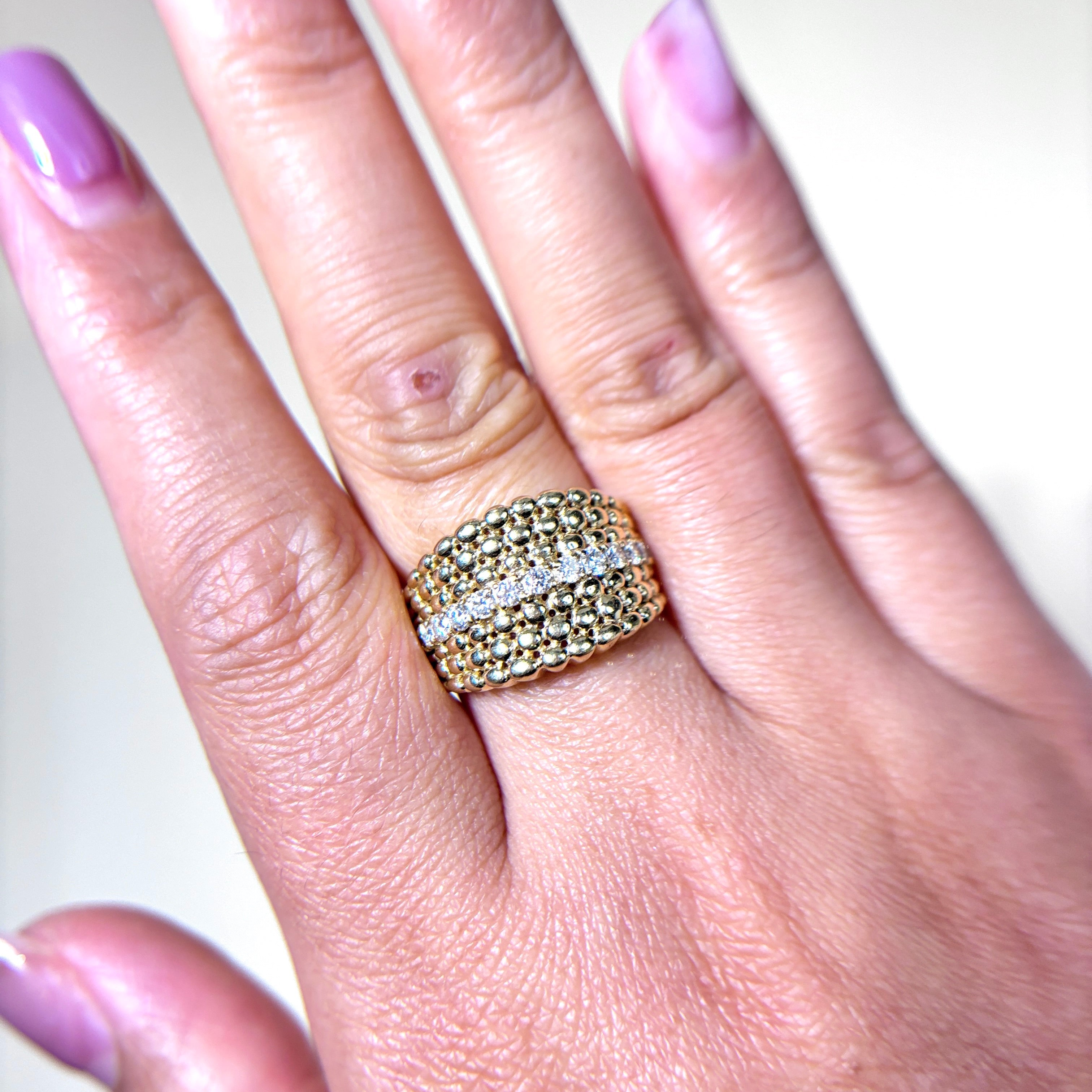 14k Yellow Gold Single Row Diamond Ring | 0.46ctw | SZ 7.25