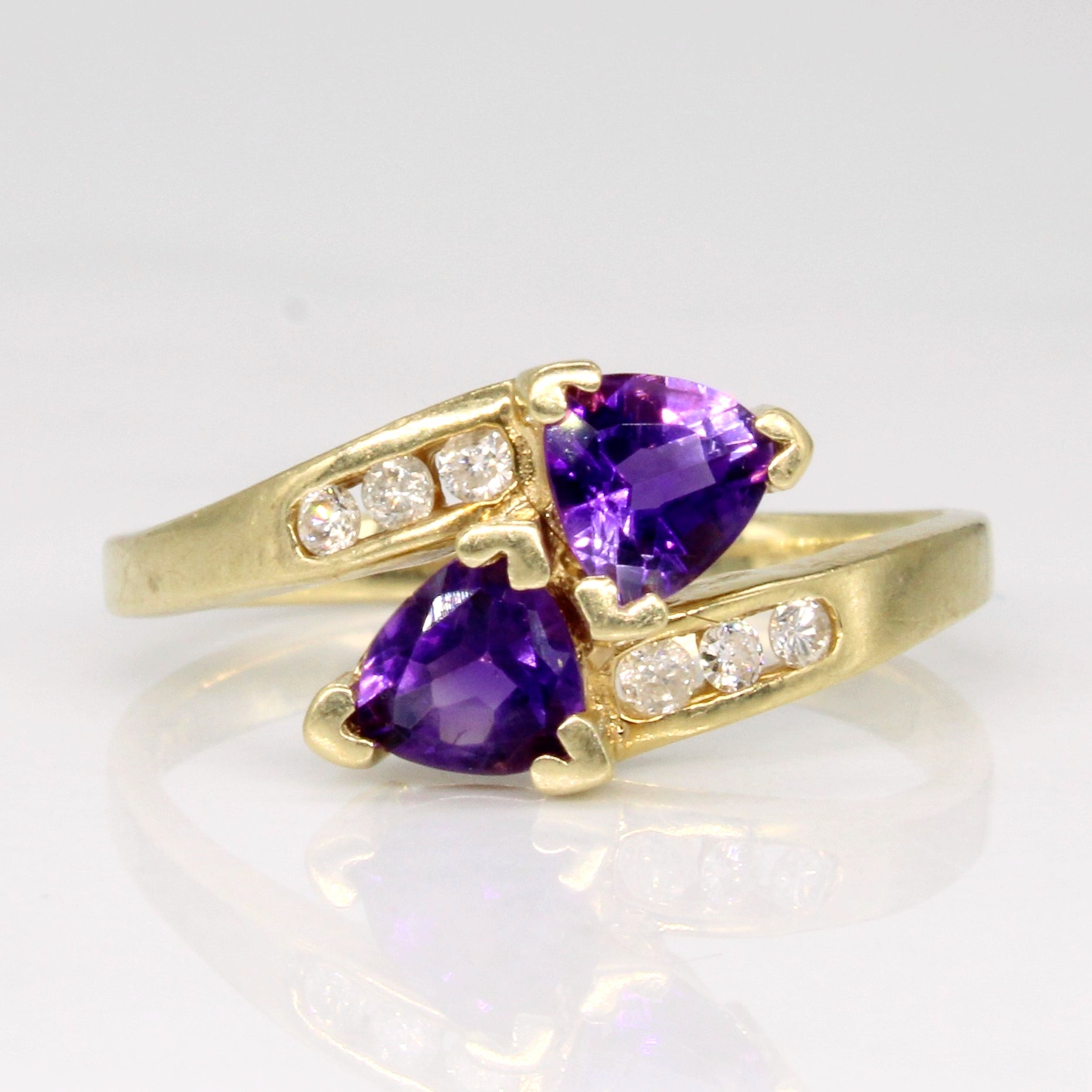Bague cascade en améthyste et diamants | 0,84 ct, 0,06 ct | Taille 7 |