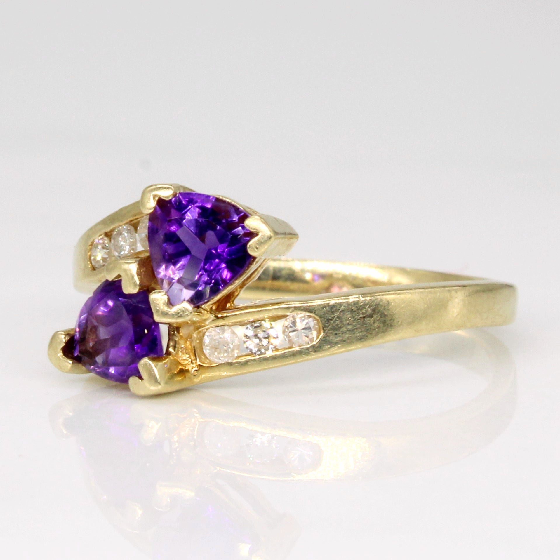 Bague cascade en améthyste et diamants | 0,84 ct, 0,06 ct | Taille 7 |