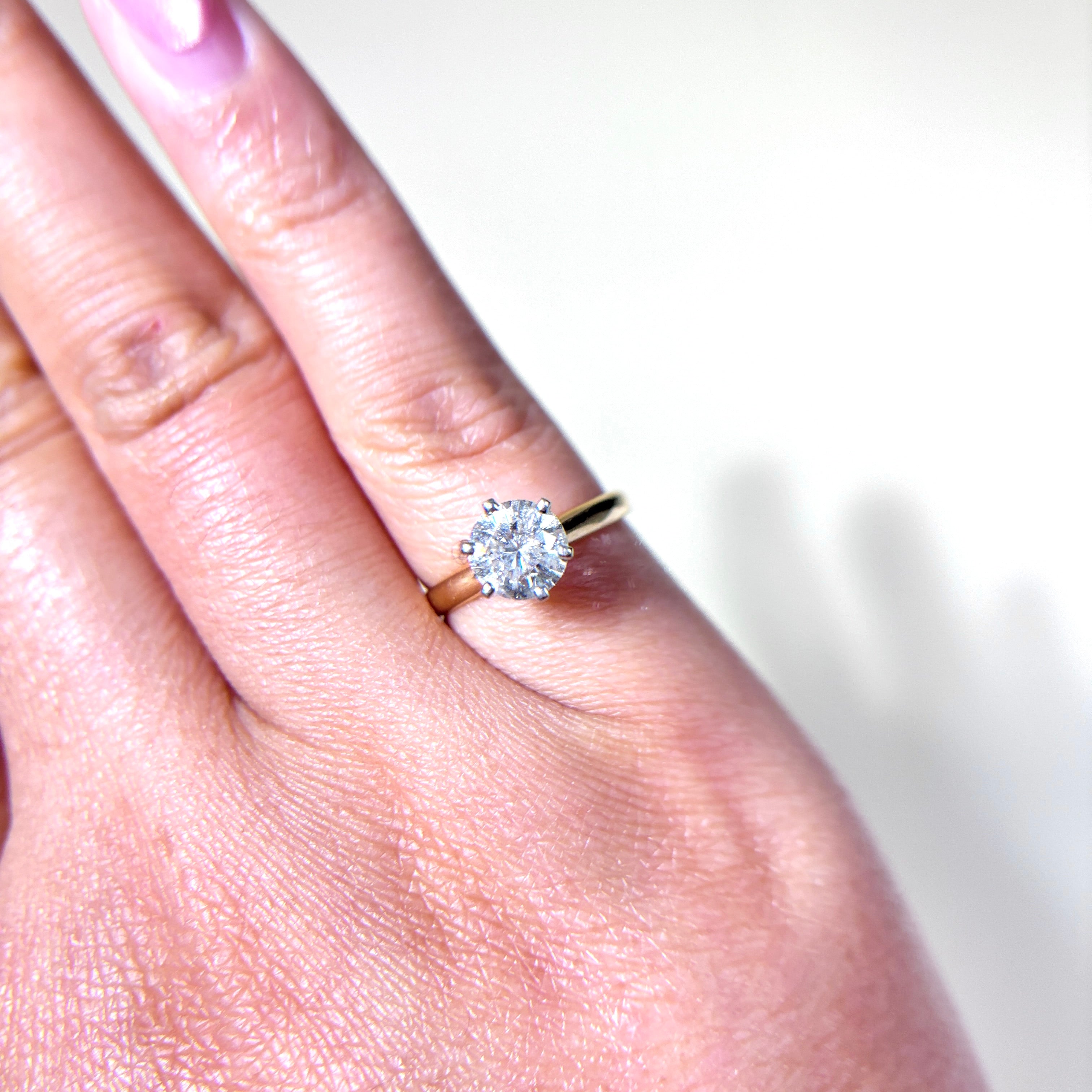 14k Yellow Gold Solitaire Diamond Engagement Ring | 1.18ct 12 G/H | SZ 6.25