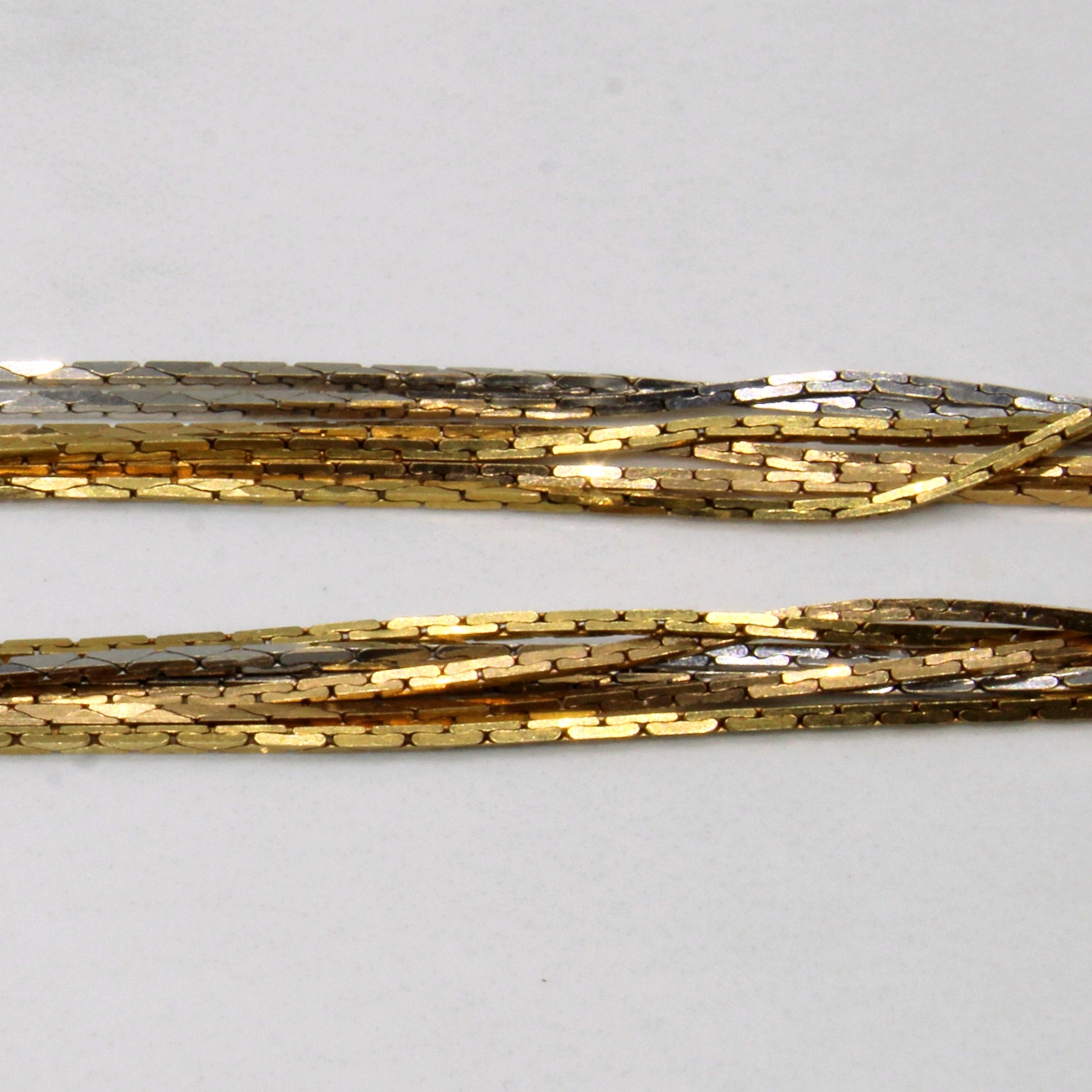 18k Two Tone Gold Layered Necklace | 17" |
