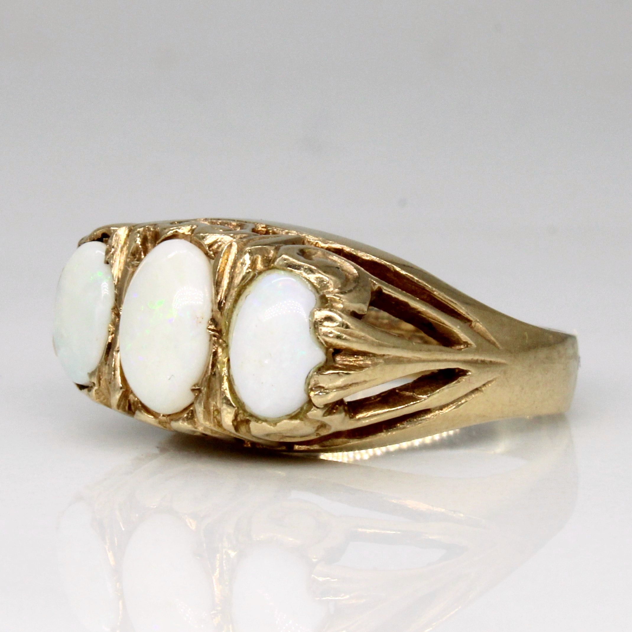 Three Stone Opal Cocktail Ring | 0.88ctw | SZ 5 |