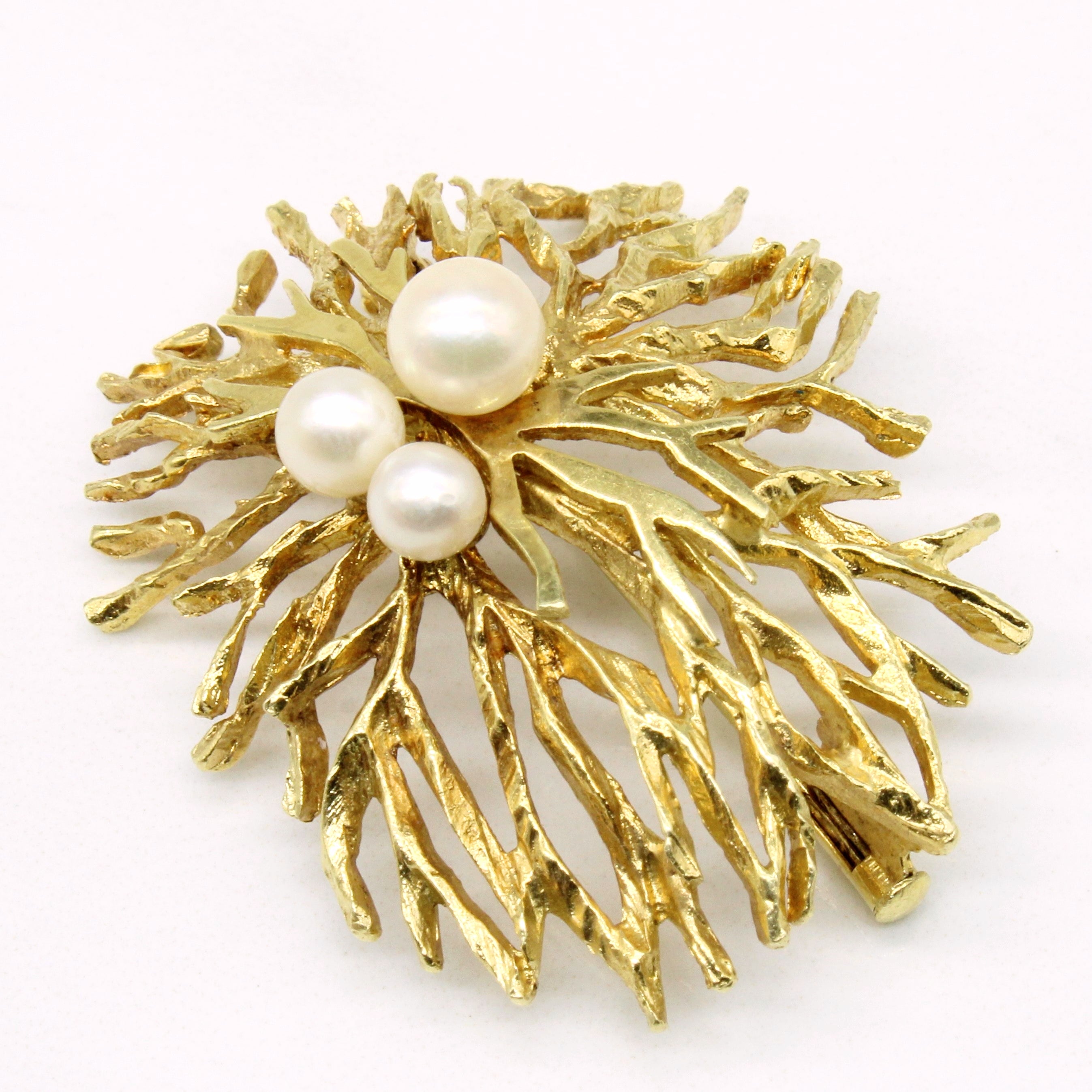 Ornate Pearl Brooch